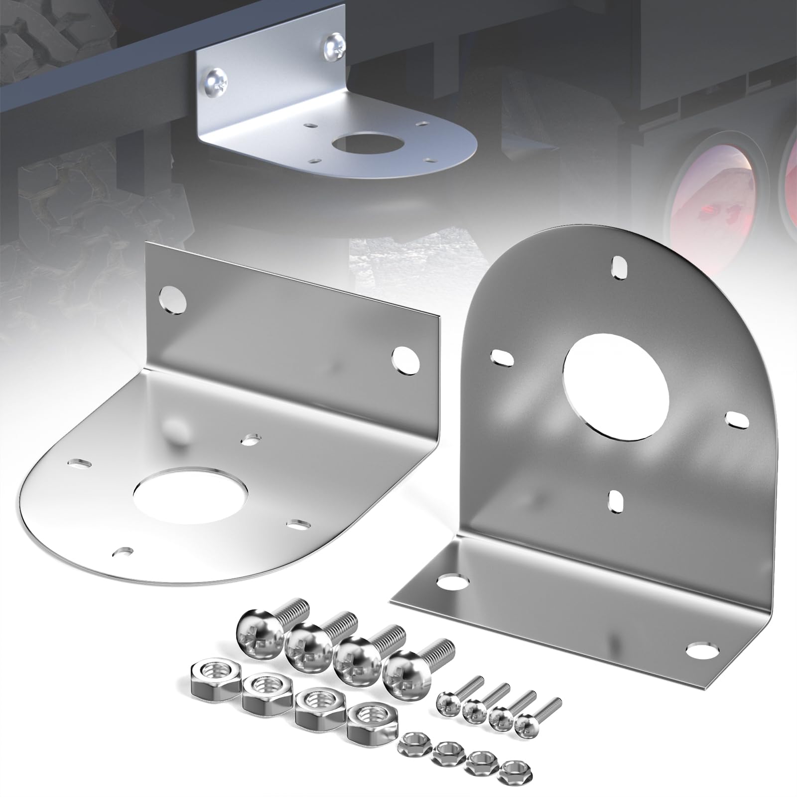 BJZ Watermelon LED Light Brackets  304 Stainless Steel Mounting Brackets with Pre-Drilled Holes  Universal Watermelon Light L-Shape Holder for Car Truck Underglow Side Tail Roof Auxiliary Lights  2Pcs