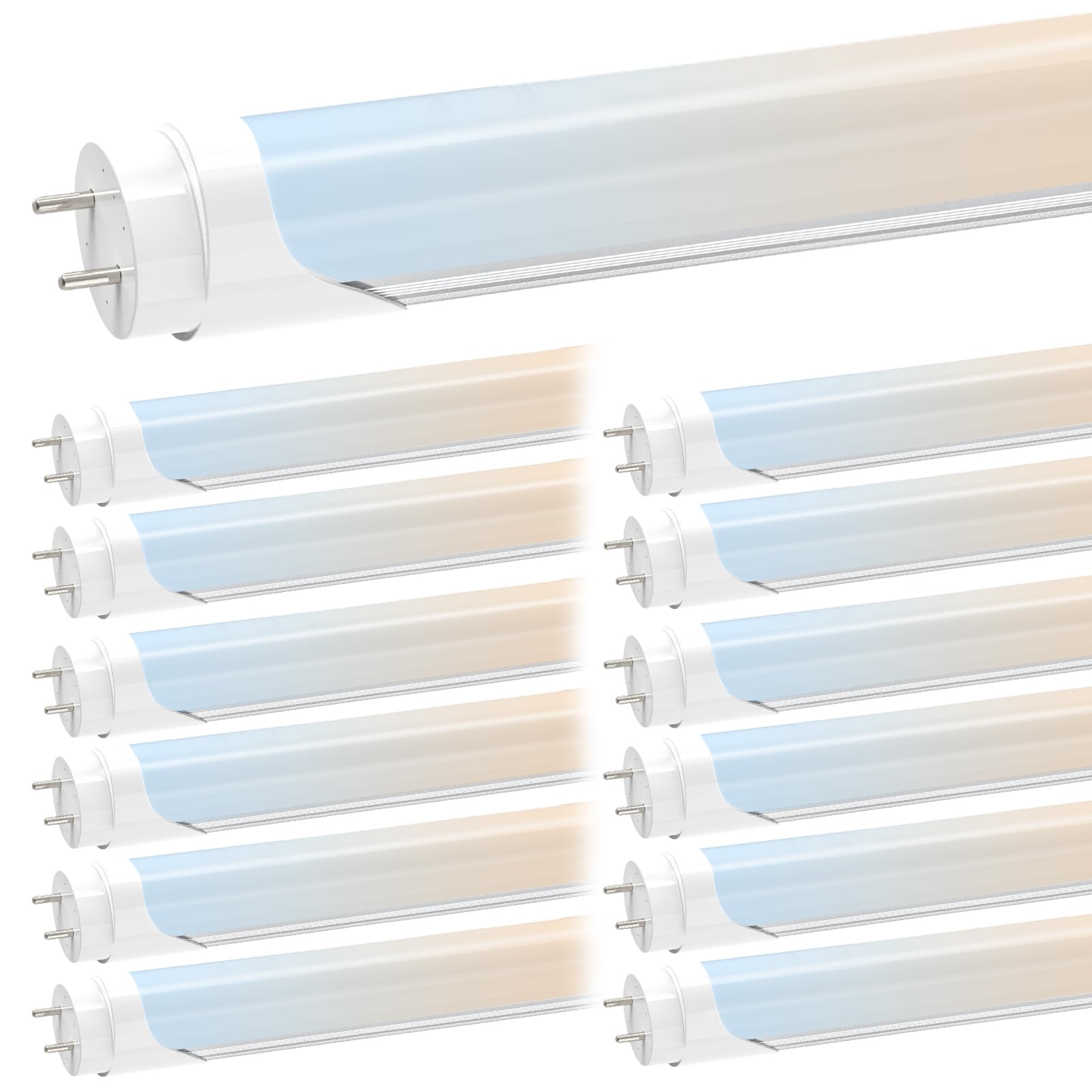 Jesled T8 Led 4Ft Tube Lights, Type A+B, 24W, 3200Lm, 6Cct 3000K | 3500K | 4000K | 5000K | 6000K | 6500K, Plug And Play Or Balla