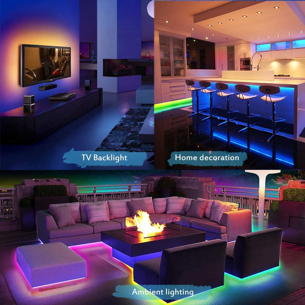 Alitove 5Mm Ws2812B Rgb Led Strip Light, 6.6Ft, 120 Leds, White, Super Narrow, Programmable, For Home Theater & Bar Decor