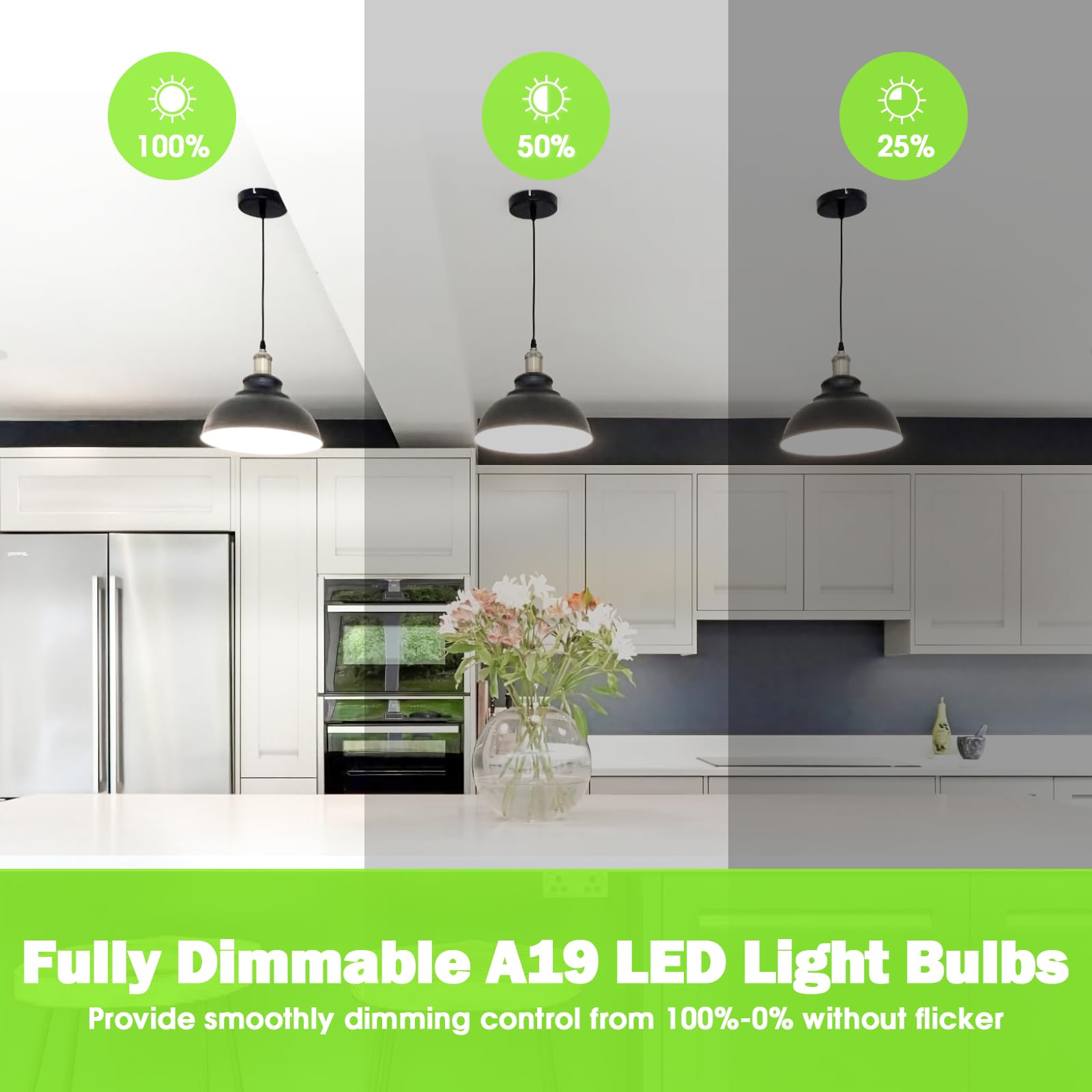 Maylaywood A19 Led Light Bulb, 60 Watt Equivalent Led Bulbs, 4000K Neutral White, 900Lm, E26 Base, Dimmable, 9W Bright White, 4-Pack