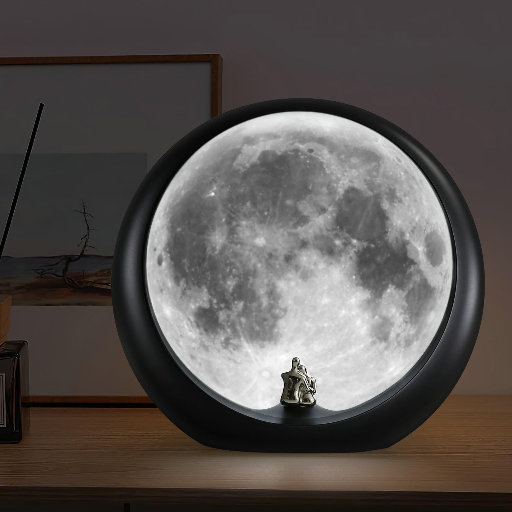 mamre Supermoon Lamp Non-Rechargeable Night Light Couple? Gift for Wedding Anniversary Valentine? Day Birthday Christmas