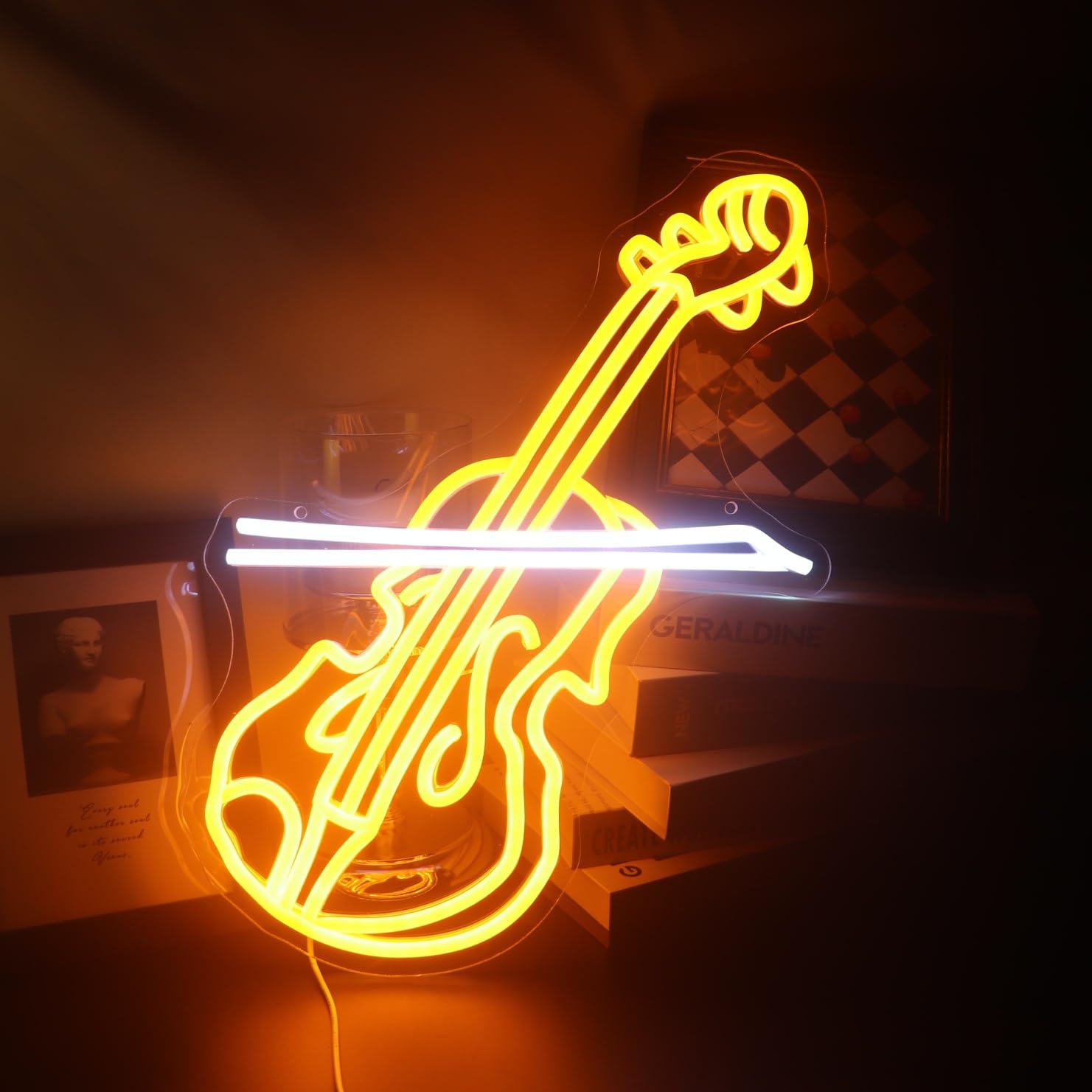 Violin Led Neon Sign  Music Player Neon Signs  Music Instrument Wall Room Bedroom Game Room Art Decor  Violin Enthusiasts Artist Neon Light Wall Art Christmas Birthday Gift