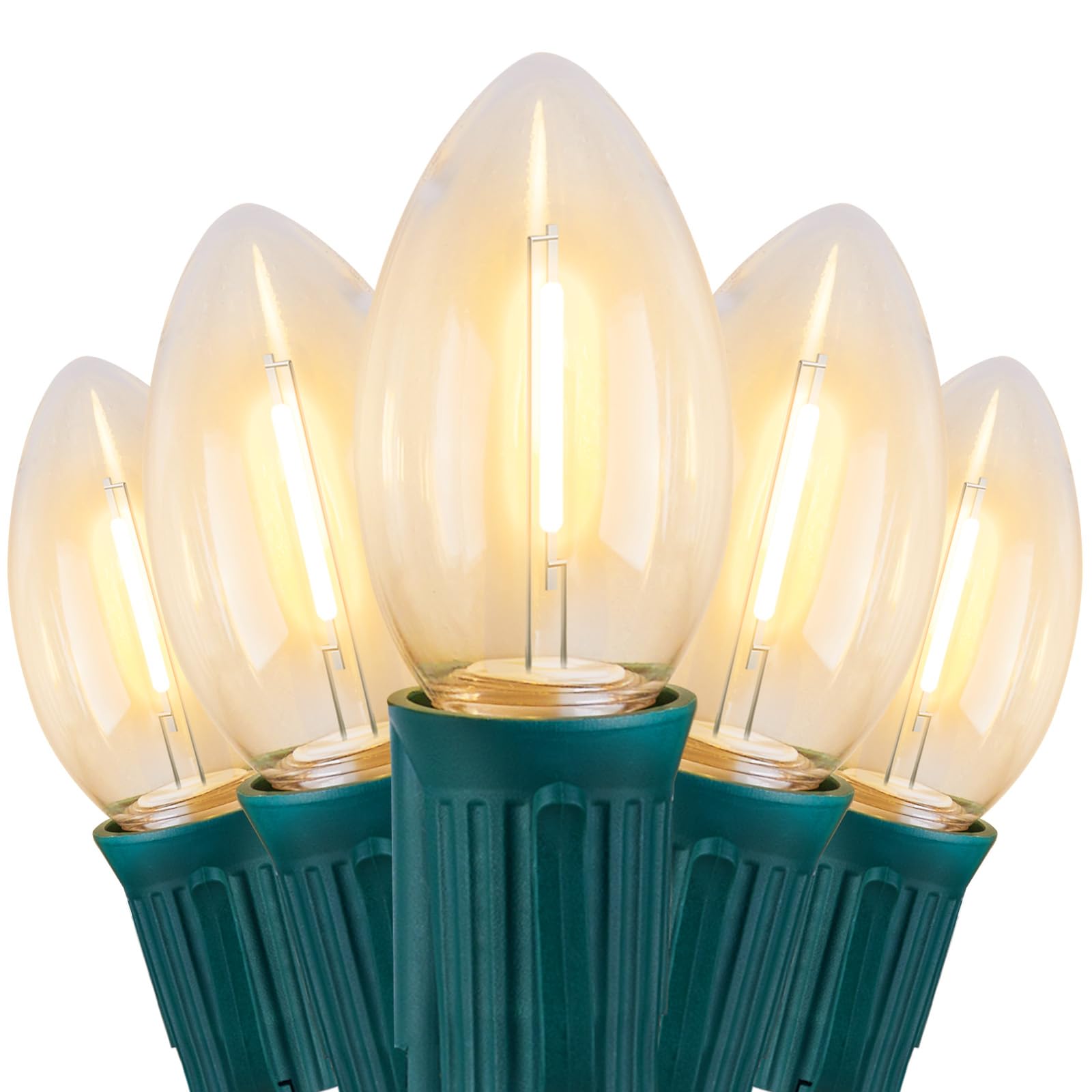 Vintage C9 Led Christmas Lights Outdoor  50 Feet C9 String Lights With 25 Shatterproof C9 Bulbs  Waterproof Connectable Christmas Tree Lights For Outside Roofline Patio Xmas Decorations  Warm White