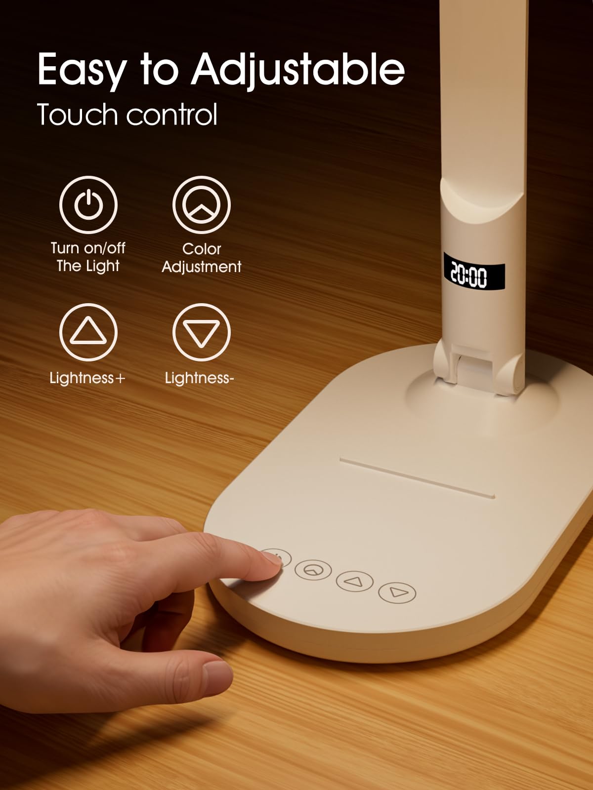 LEDLAY Foldable LED Desk Lamp for Home Office, 3 Color Modes & 4-Level Brightness, Rechargeable USB-C Study Light, Space-Saving