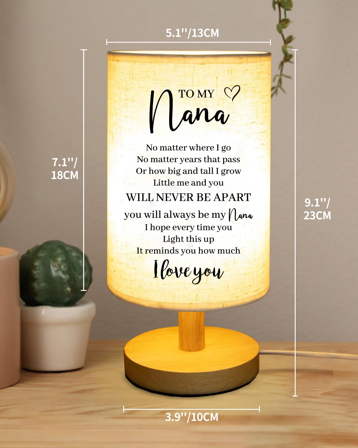 Nana Gifts From Granddaughter Grandson, To My Nana Fabric Table Lamp, Nana Birthday Christmas Gifts, Bedside Table Lamp Gifts Fo