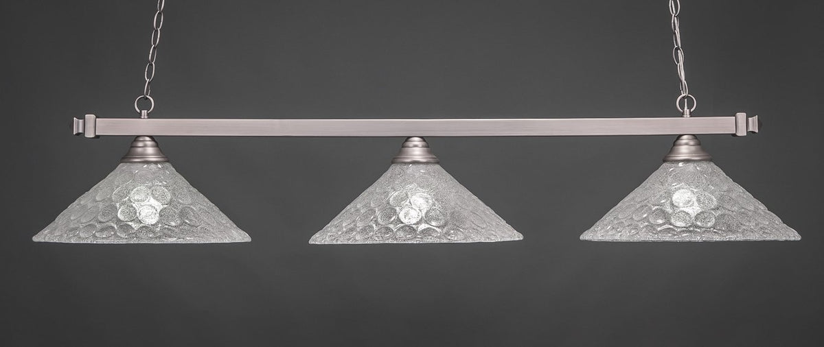 Square 3 Light Island in Brushed Nickel (803-BN-411)