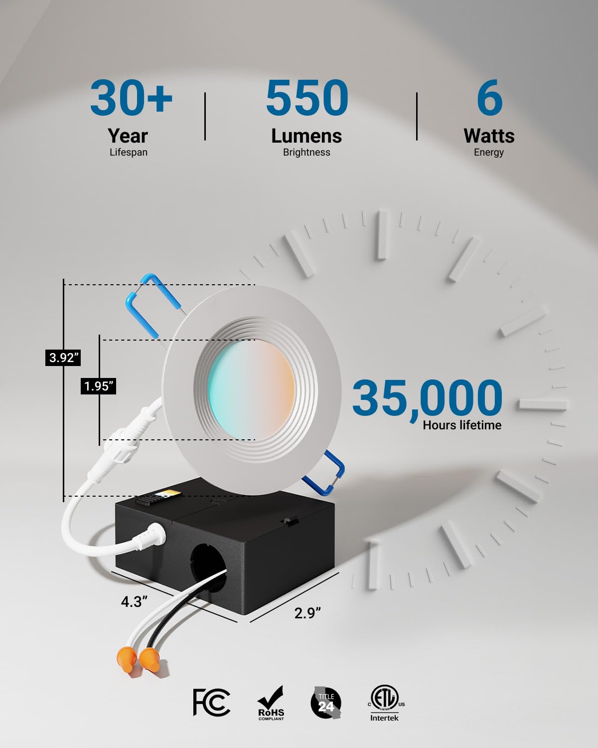 Sunco 12 Pack 3 Inch Recessed Lighting Led, Canless Ultra Thin Flush Mount Ceiling Fixture Light With Junction Box, 550 Lumens,