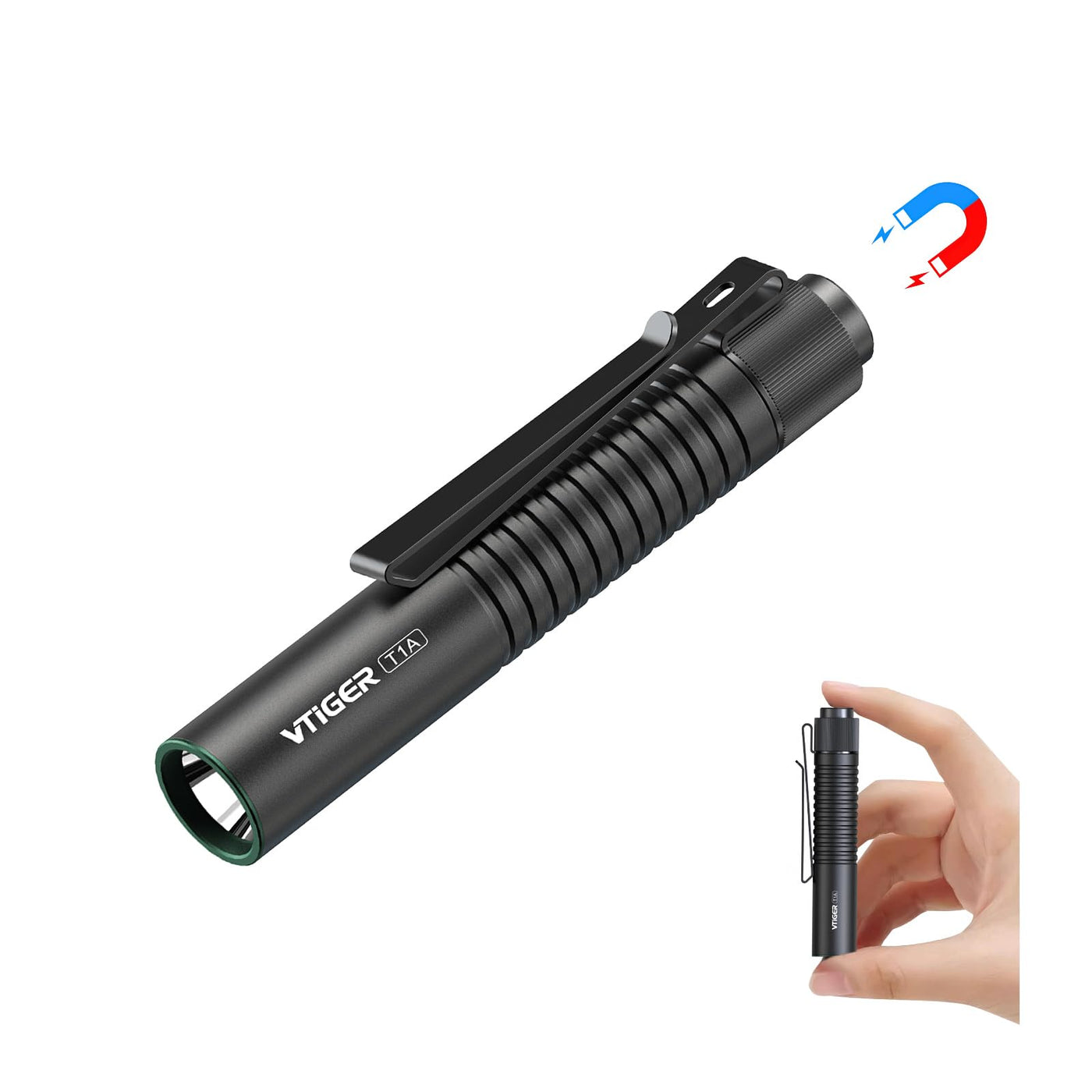 Vtiger T1 A Mini Pocket EDC Flashlight With Clip,1300 Lumen Compact Aa Rechargeable Led Little Flashlights, Super Bright Vtiger T1 A Mini Pocket EDC Flashlight With Clip,1300 Lumen Compact Aa Rechargeable Led Little Flashlights, Super Bright