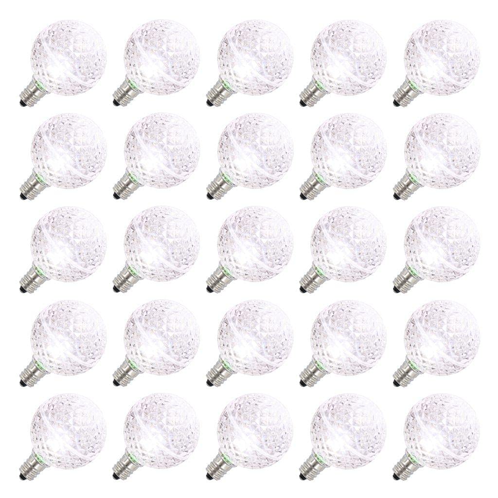 Vickerman G40 LED Replacement Bulb, Pure White, 25 Pack, Model XLEDG4P-25