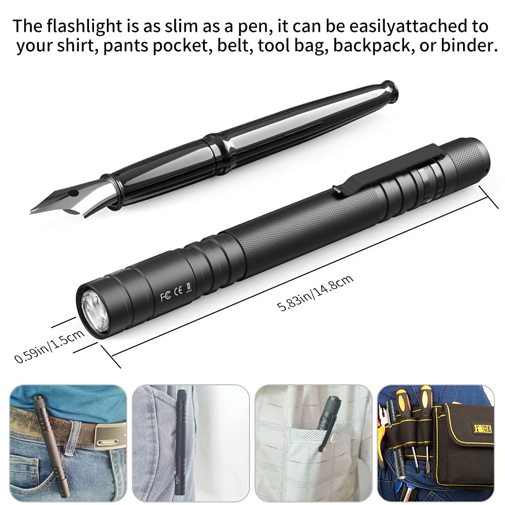 Elfgo Led Pen Light, Zoomable 270 Lumens Mini Flashlight For Nurses, Doctors, Inspection, Repair