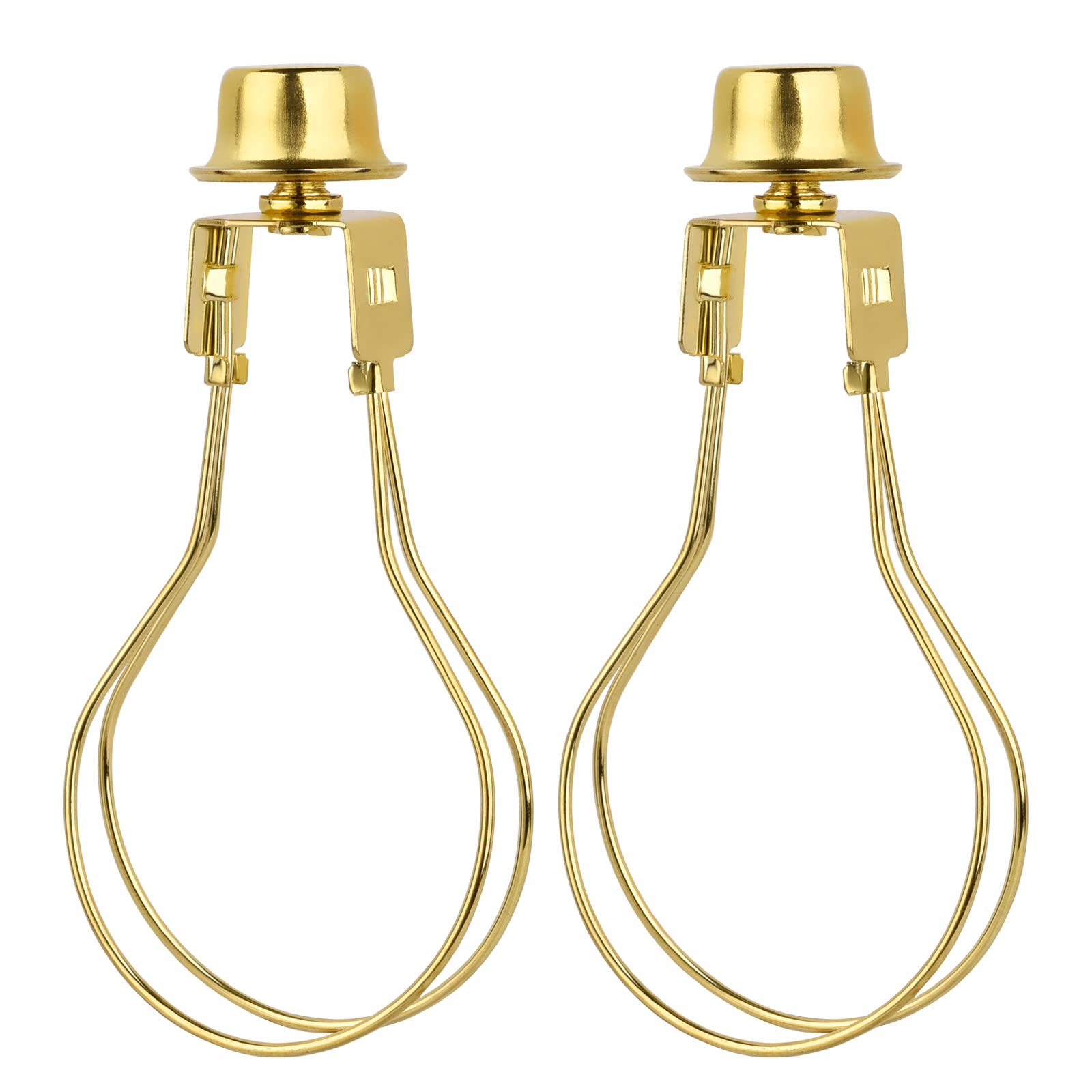 2 PACK Lamp Shade Light Bulb Clip Adapter, WEAVERBIRD Lamp Shade Harp Holder Adapter Kit Attaching Finial Top and Lampshade Leve