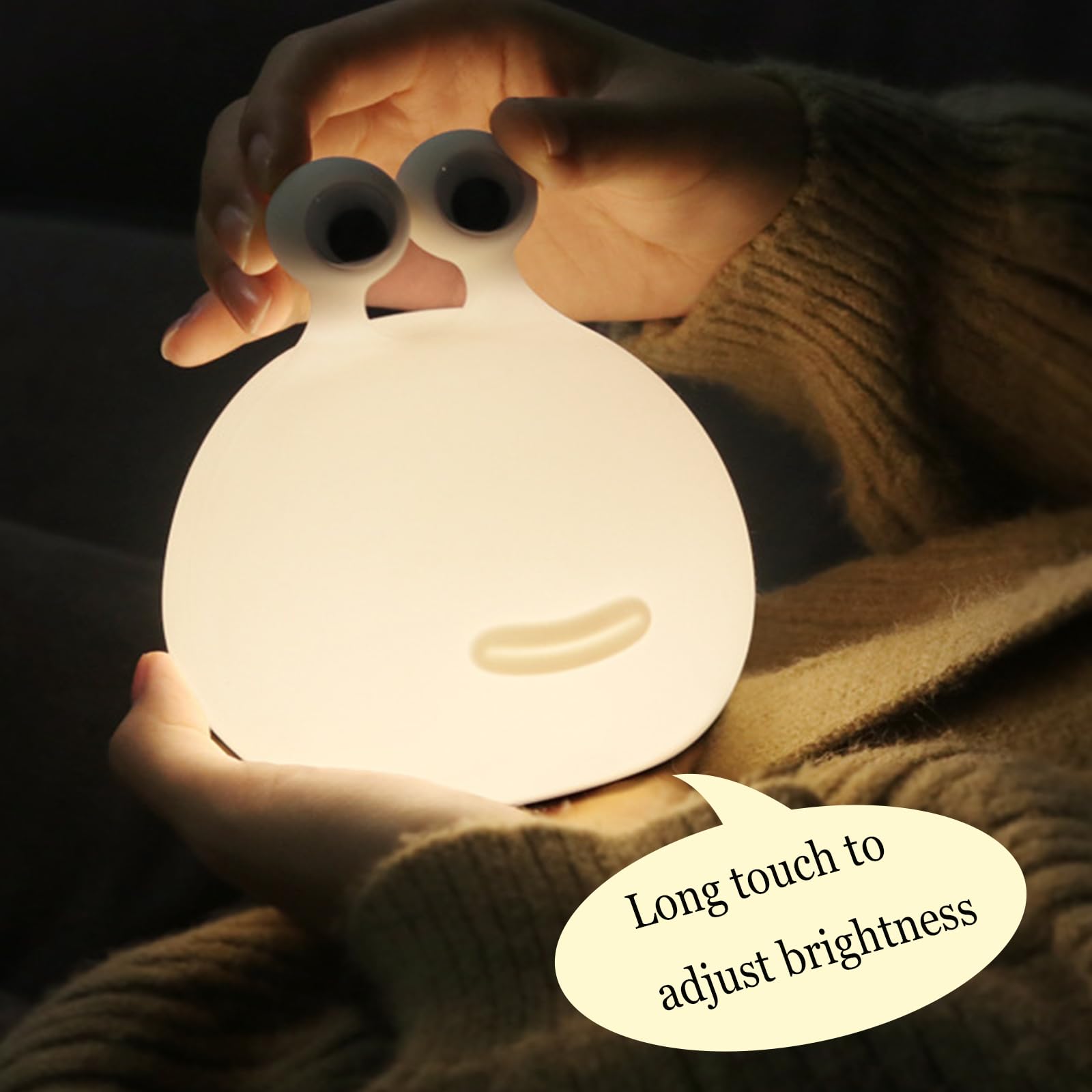 Ptaexcel Slug Night Light  Led Portable Usb Rechargeable Cute Night Light Animal Lamps With Sensor Timer Touch Lamp  Silicone For Kids Gift