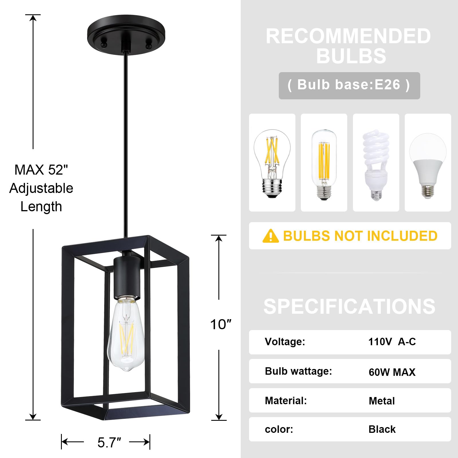 Dolaimy House 2 Pack 1 Light 5.7 Inch Cage Hanging Farmhouse Indoor Kitchen Island Oil Rubbed Bronze Finish Pendant Lighting for