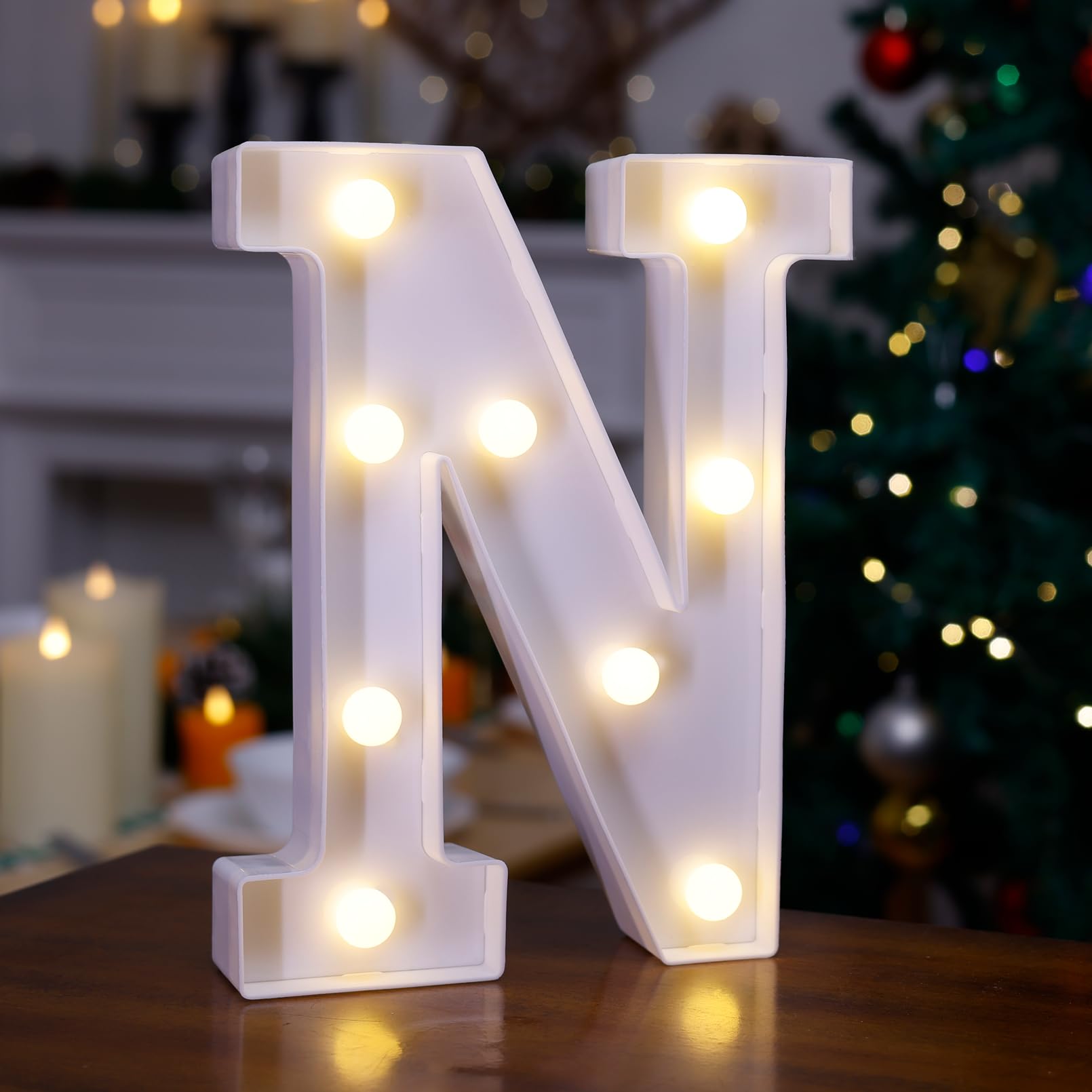 TRONSBOO LED Marquee Sign Light Up Letters, Alphabet Light Up Letters Sign, Battery Powered LED Letter Lights for Night Light, Wedding, Birthday, Party, Christmas or Home Decor (Letter N)