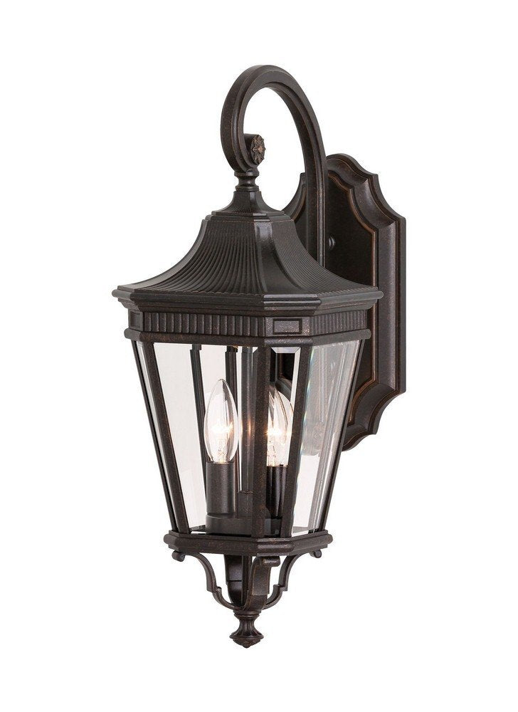Feiss Ol5401Gbz Cotswold Lane Outdoor Patio Lighting Wall Lantern, Bronze, 2-Light (9''W X 21''H) 120Watts