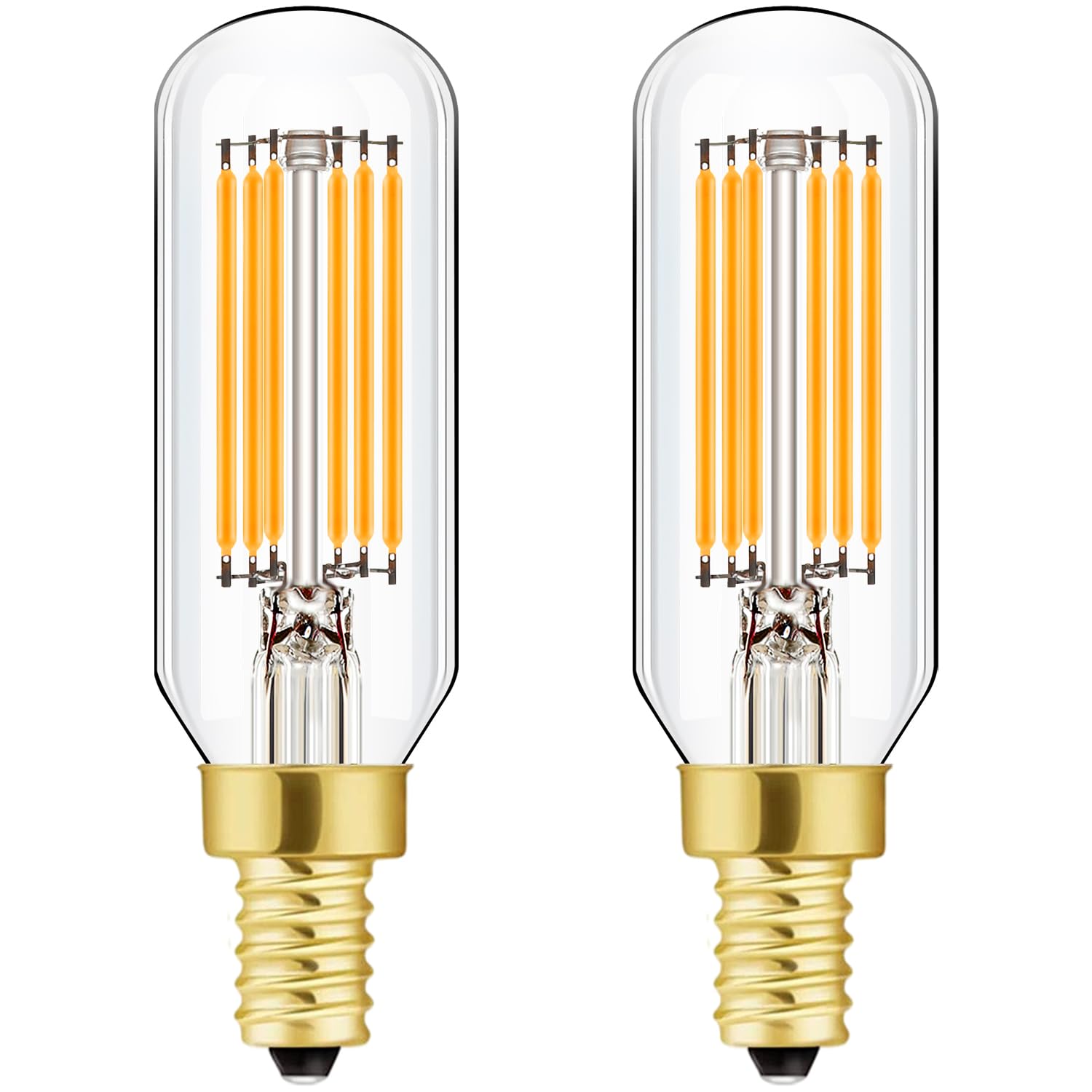 E12 Candelabra LED Bulb, 60W Equivalent Dimmable 2700K Warm White, Small Base T6 Clear Edison Bulb 6W Vintage T25 Decorative for