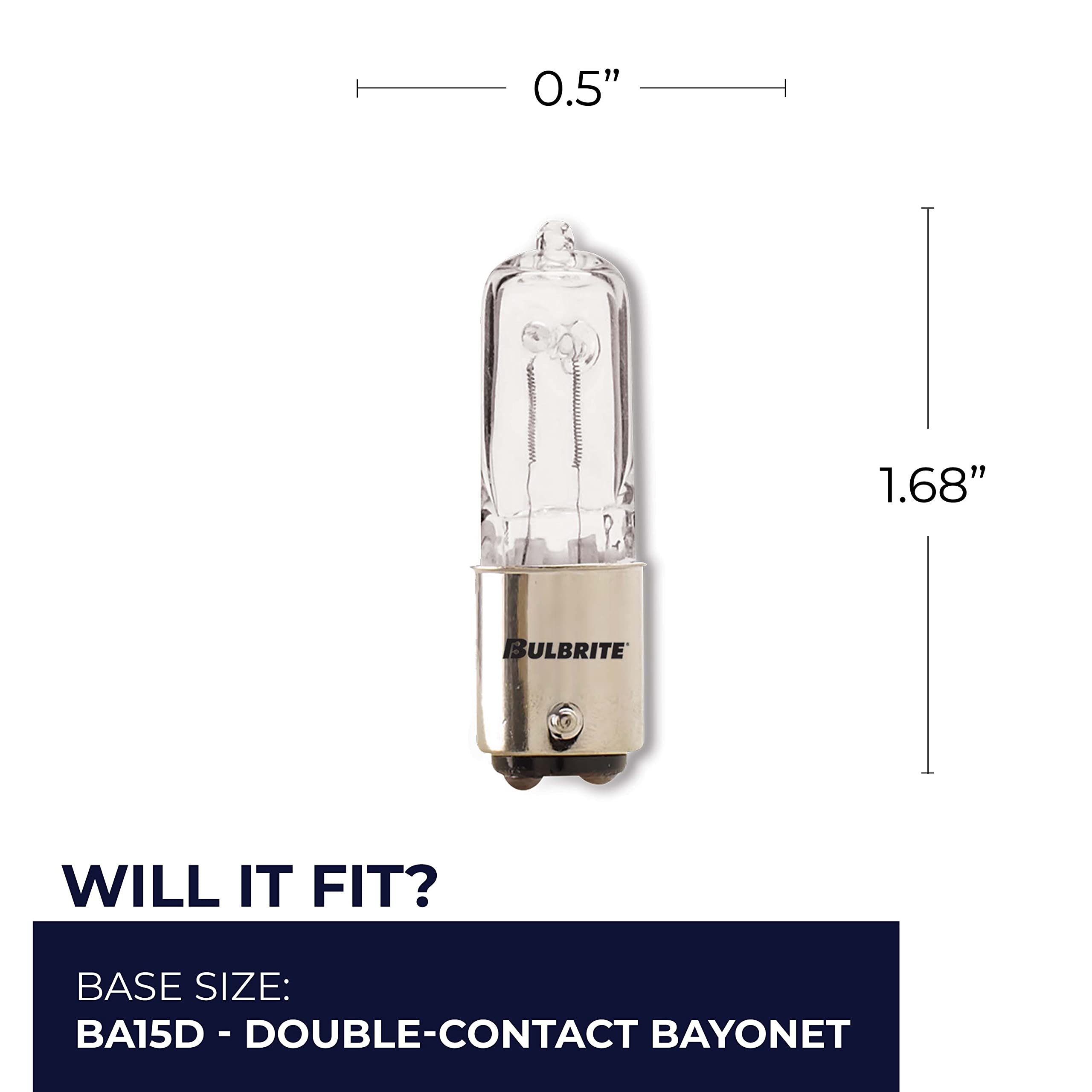 Bulbrite Q50Cl/Dc120-Volt Halogen Jd Type Dc Base Bulb  50-Watt  50W