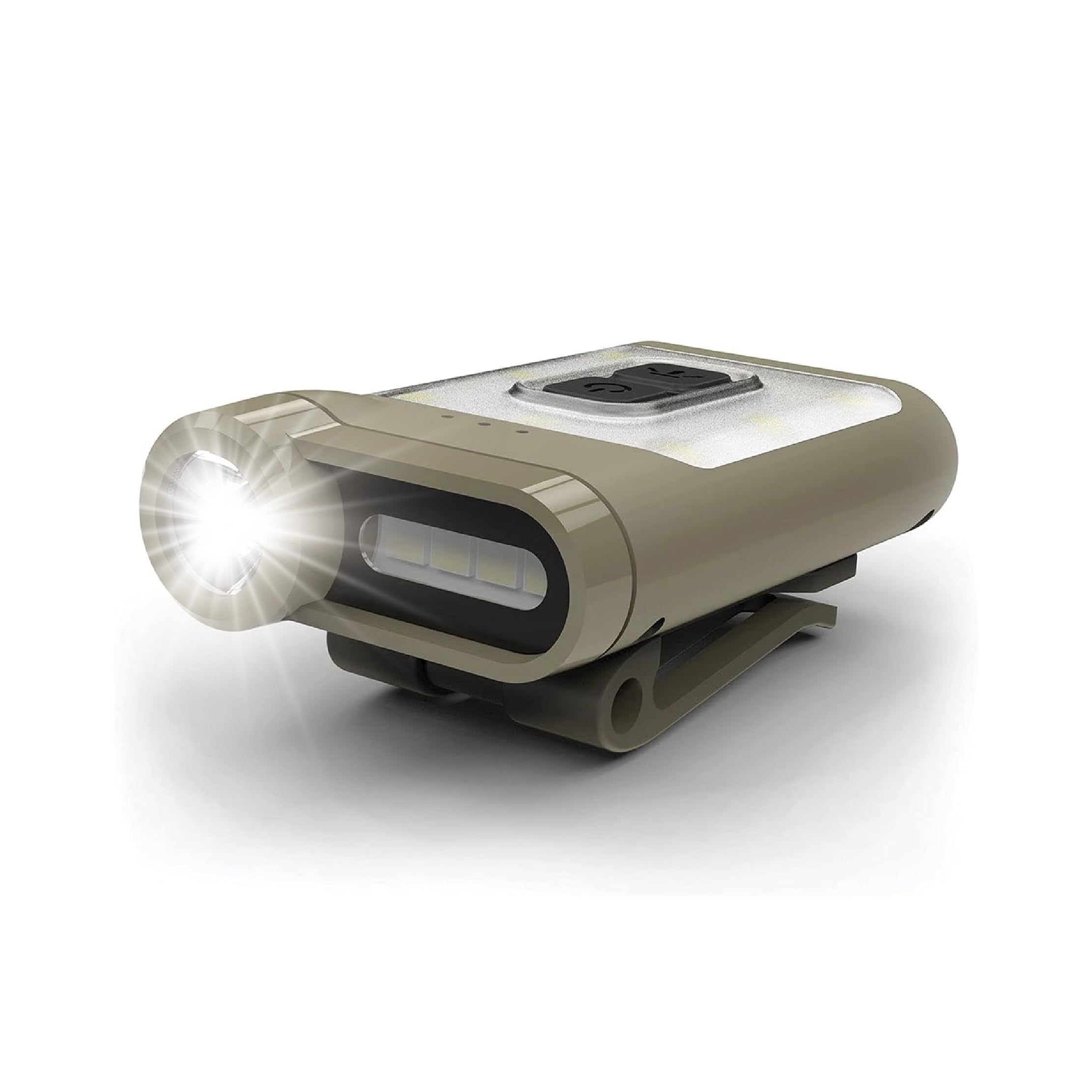 Claymore Capon 65A+ Tan Ultra-Light Clip-On Cap Light - USB-C Rechargeable 230LM LED Compact Headlamp | 3 Modes IP54 Water-Resis