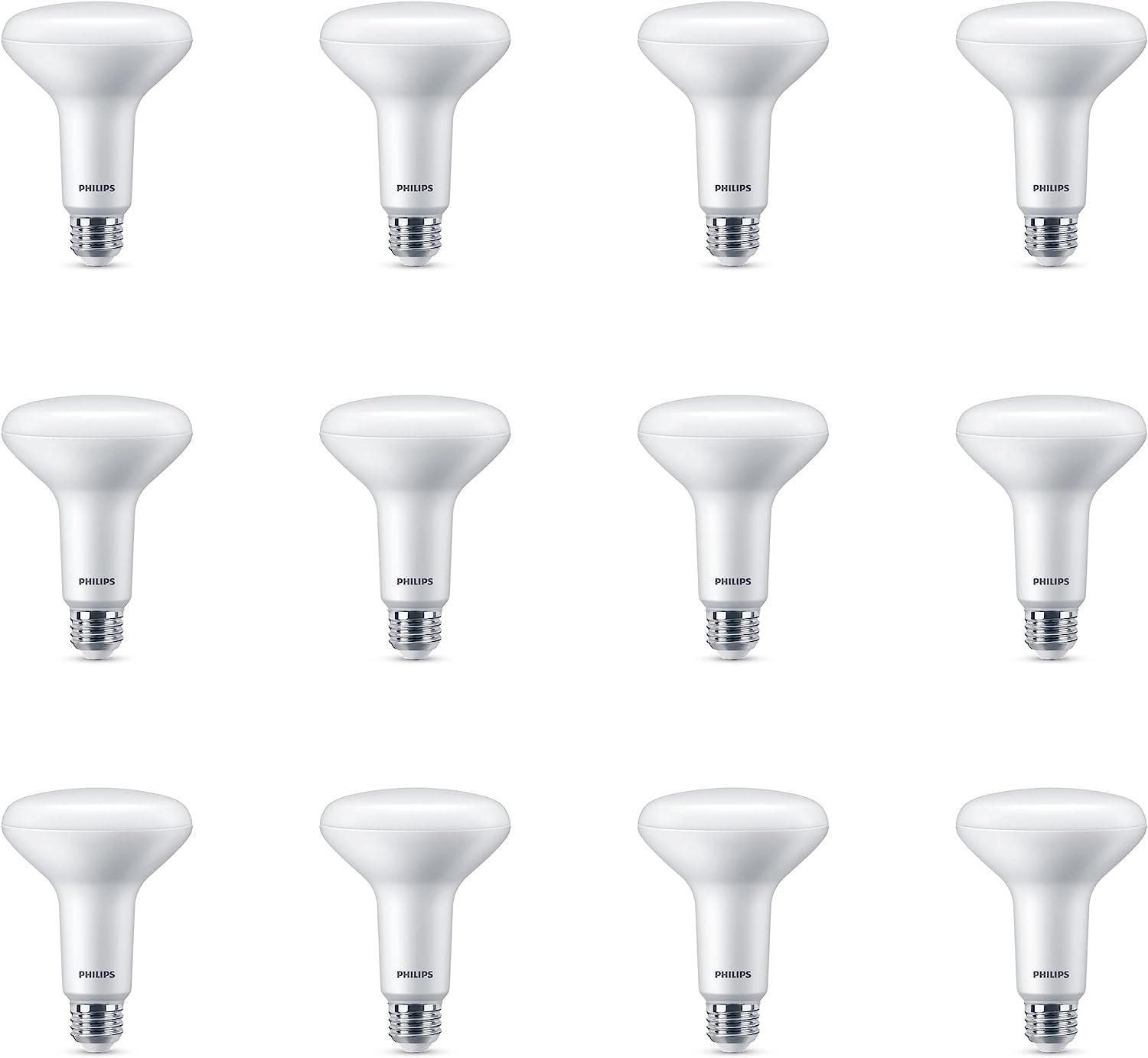 Philips LED BR30 Light Bulb, Dimmable, 650 Lumen, Soft White (2700K), E26 Base, 12-Pack, Title 20 Certified