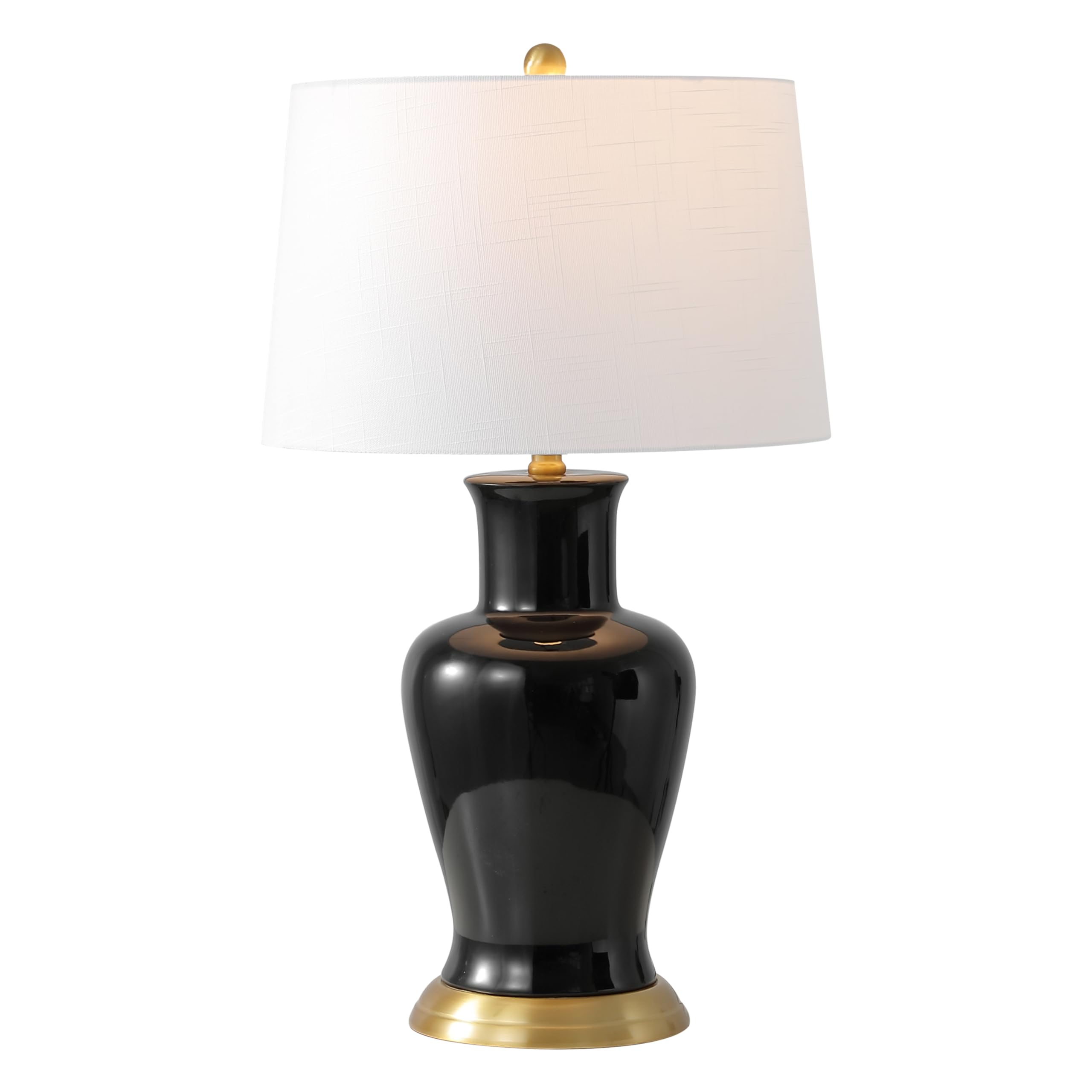 JONATHAN Y JYL4026F Julian 29'' Traditional Classic Ceramic Urn LED Table Lamp, Black for Bedroom, Living Room, Kitchen, Home Of