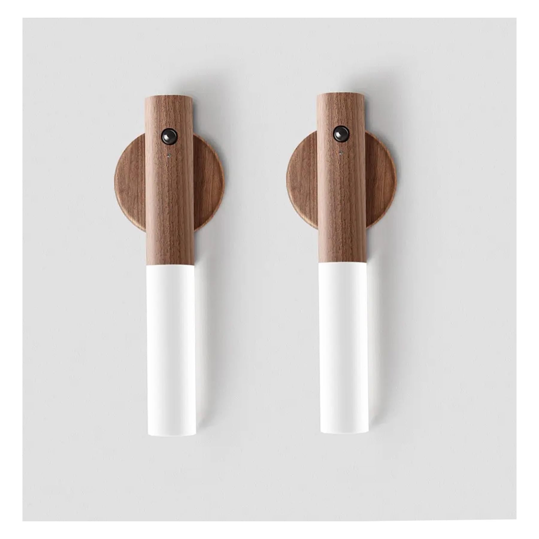 Fr.Tooc Motion Sensor Wall Sconces, Usb Rechargeable Night Lights, Walnut Wood (2Pcs)