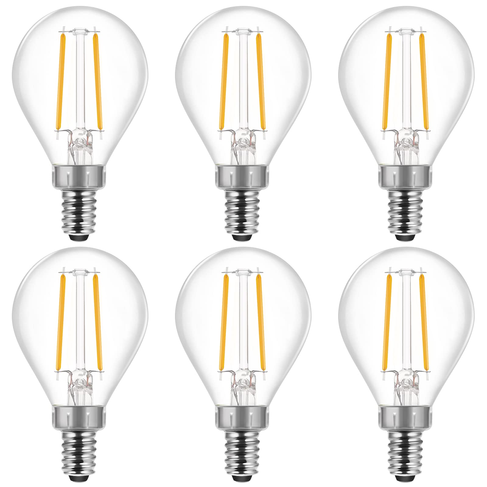 Energetic E12 Dimmable Led G16.5 Light Bulb 60 Watt Light Bulb 500 Lumens Candelabra Bulb For Chandeliers, Ceiling Fan, Vanity, 