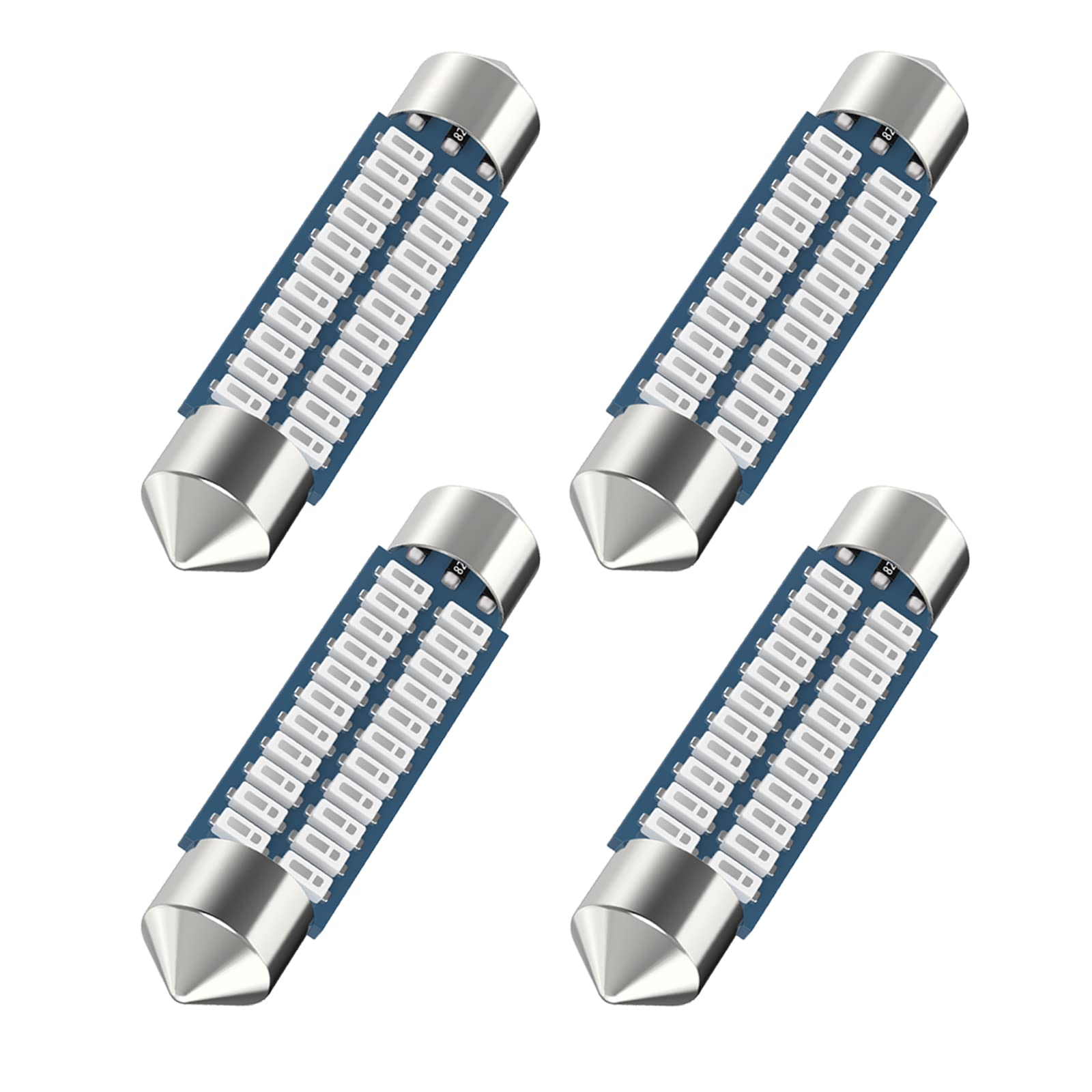 Serundo Auto 578 LED Festoon Bulb, 41mm 42mm, 22 SMD 3014, Pack of 4, Blue Color
