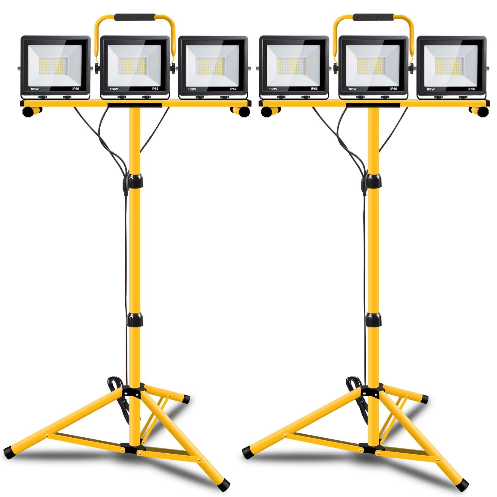 Guwell 21000 Lumen Led Work Light - 3 Adjustable Heads, Aluminum