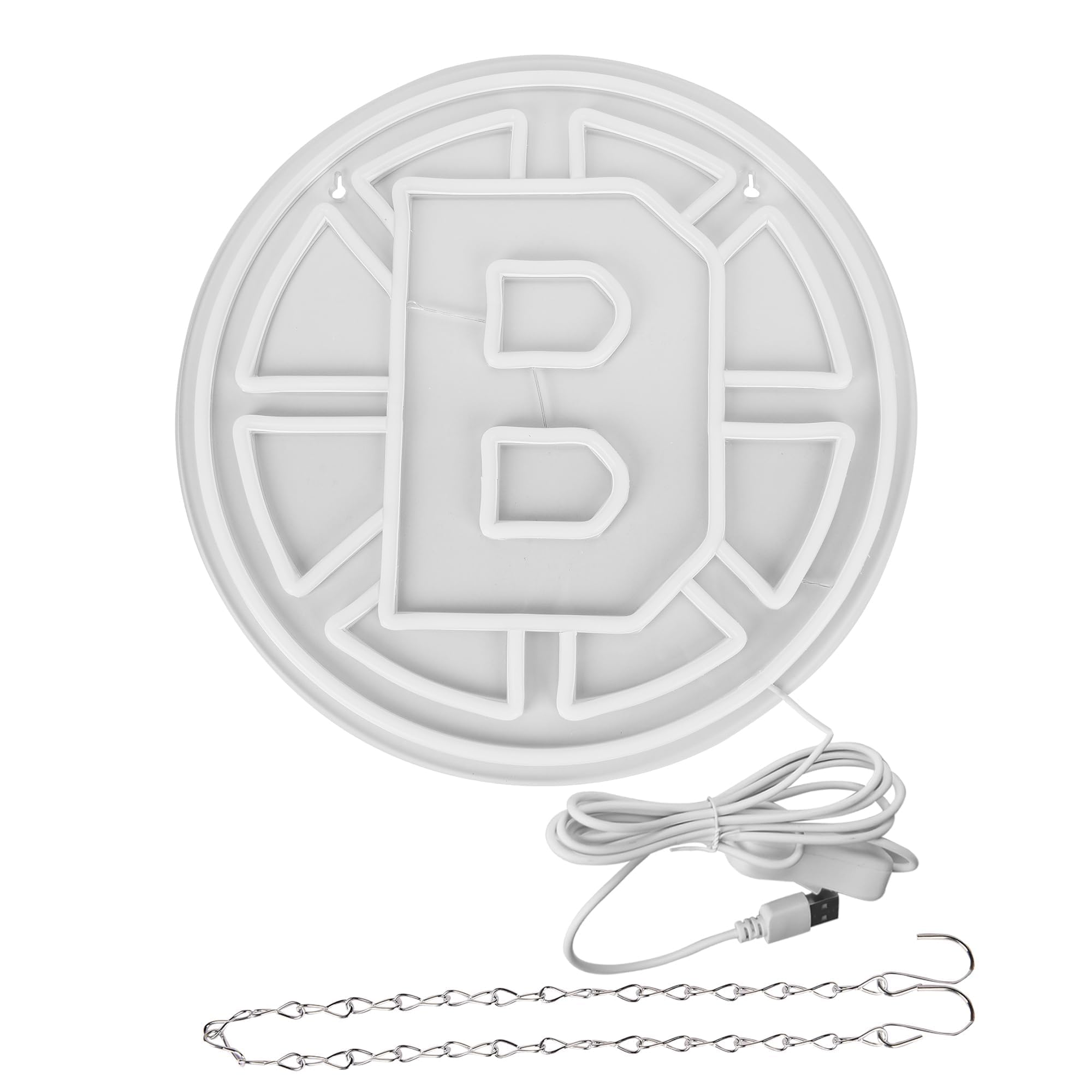 FTMGGDG Ice Hockey Neon Sign, Boston Team, Acrylic, 14.6x14.6 inches, Model FMXD600, LED Light Decor for Fans
