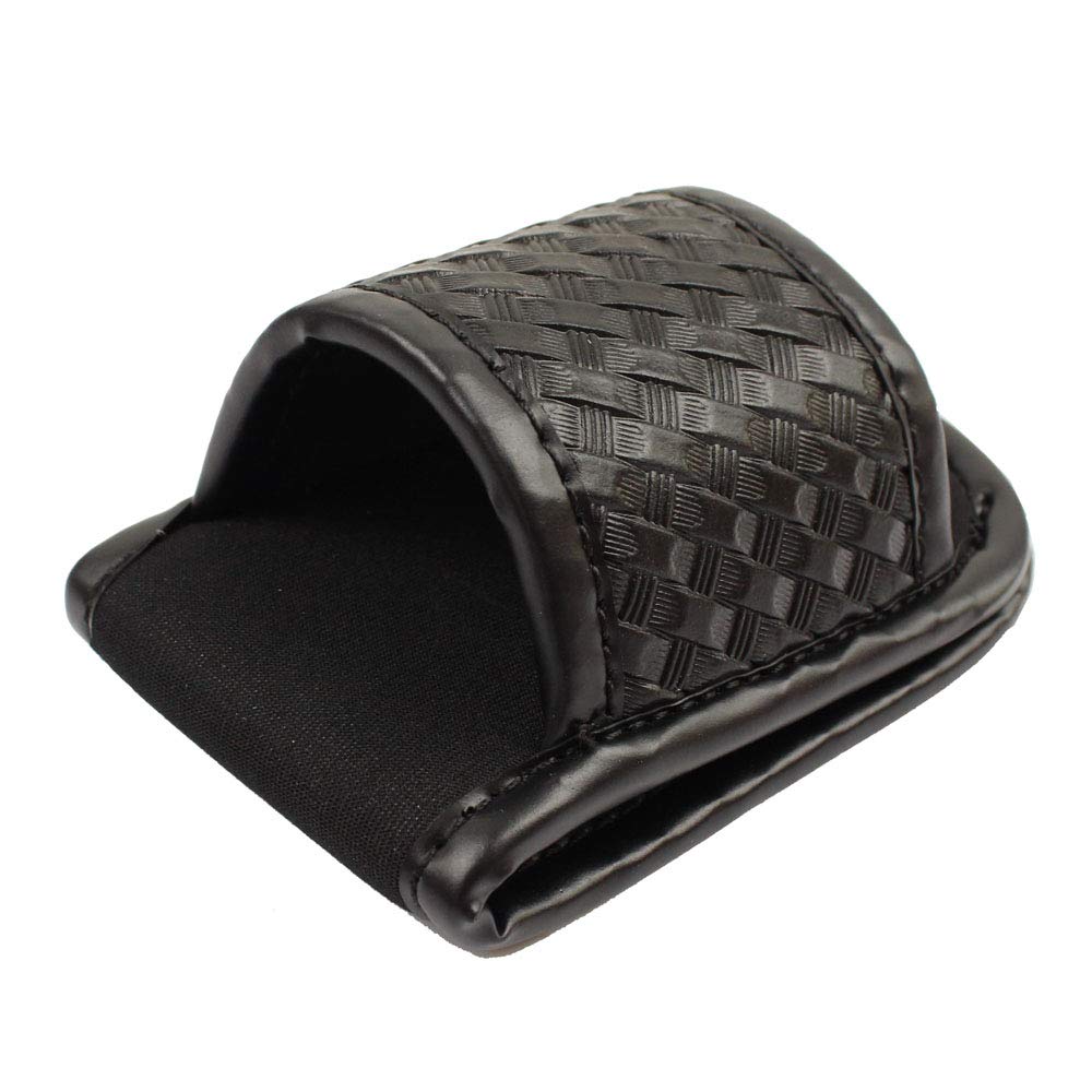 ROCOTACTICAL D Cell Compact Light Holder, Basketweave Black Leather, One Size, Model 4347323785, Open Top Flashlight Pouch Holster