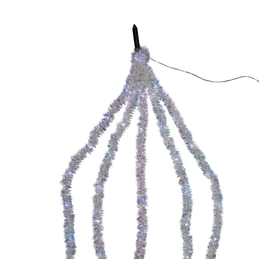 Kurt S. Adler 6.5-Foot Tinsel Cascade Light Set, Cool White Multi Color, Model AD1001SCW, Copper Material