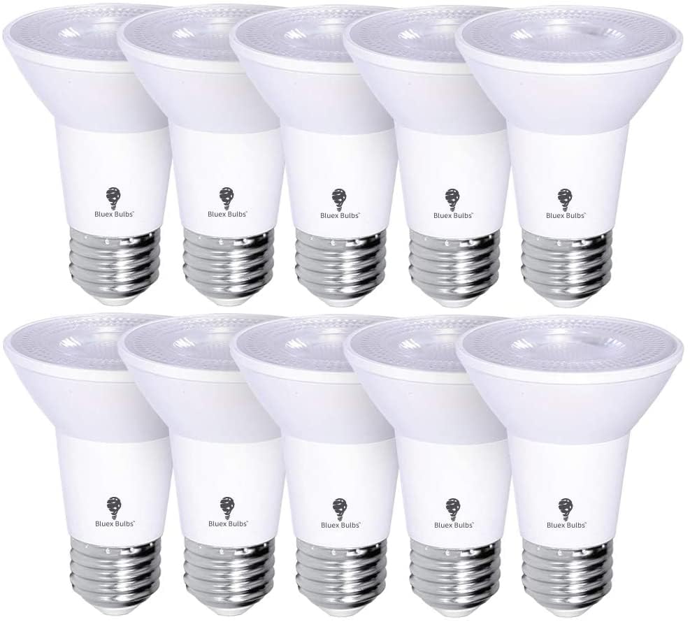 10 Pack Par20 Outdoor Led Flood Light Bulb 8W 75 Watt Equivalent 500 Lumens Dimmable Waterproof E26 6000K Daylight Led Flood Lig