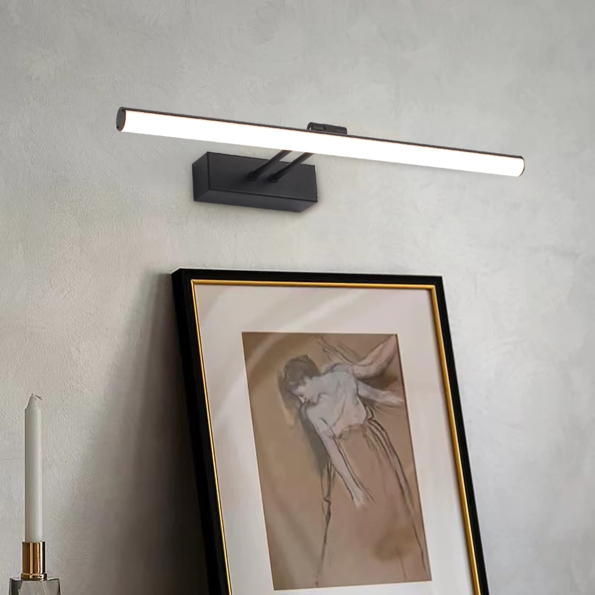 FUNCHDAY Picture Light, Remote Control Art Light with Brightness Dimmable, Timer Preset Picture Lights for Paintings,16 Full Met