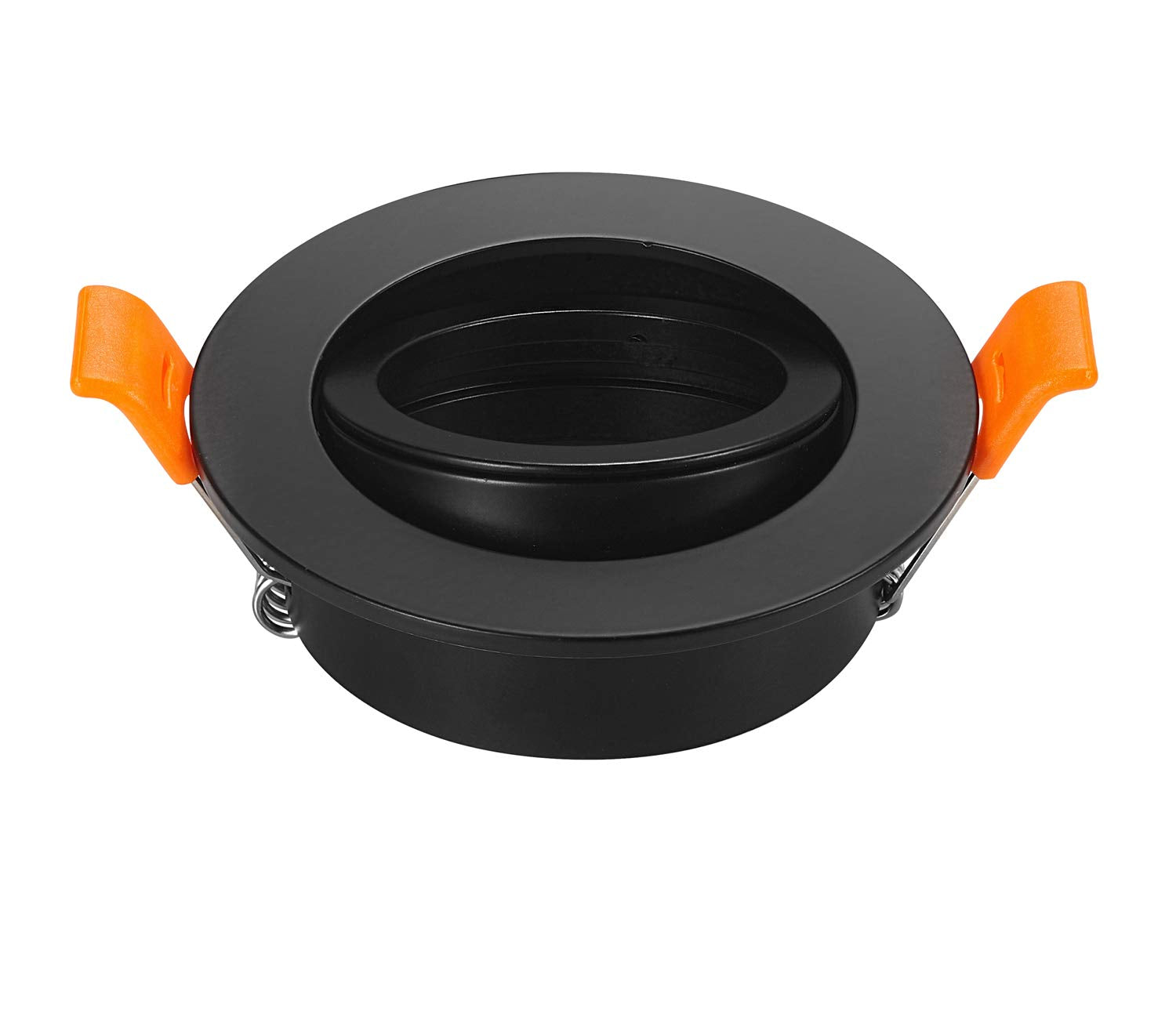 JOYINLED Pack of 2 Black LED Downlights Frame Round Fixture Holders Adjustable Cutout 65mm for MR16 GU10 Bulb(Black)
