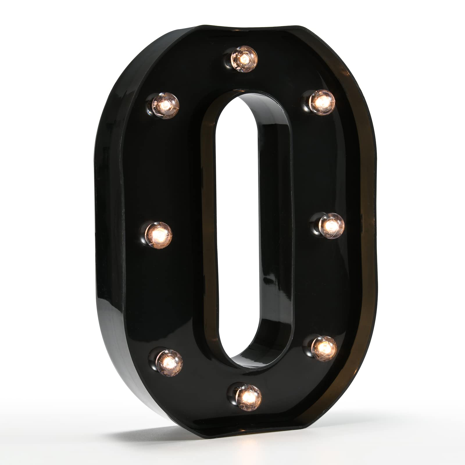 Light Up Black Alphabet Marquee Number Sign LED Marquee Number Lights Sign for Night Light Home Bar Christmas Lamp Birthday Party Wedding Decoration 0