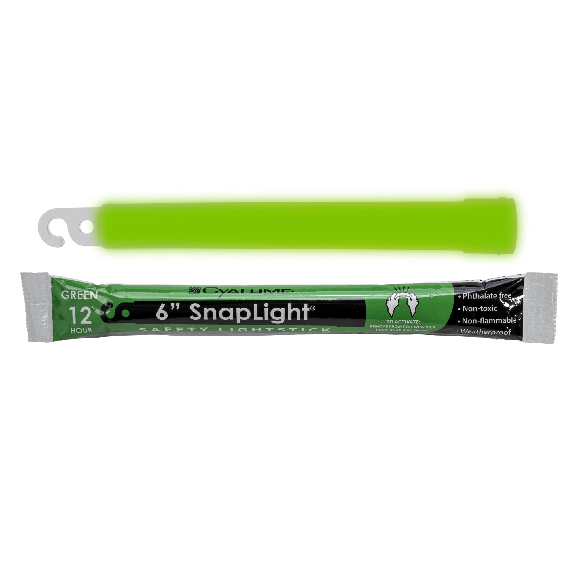 Cyalume Glow Sticks - Military Grade Emergency Lightstick, 6”, Green, 10 Pack, Plastic, Model 9-08076