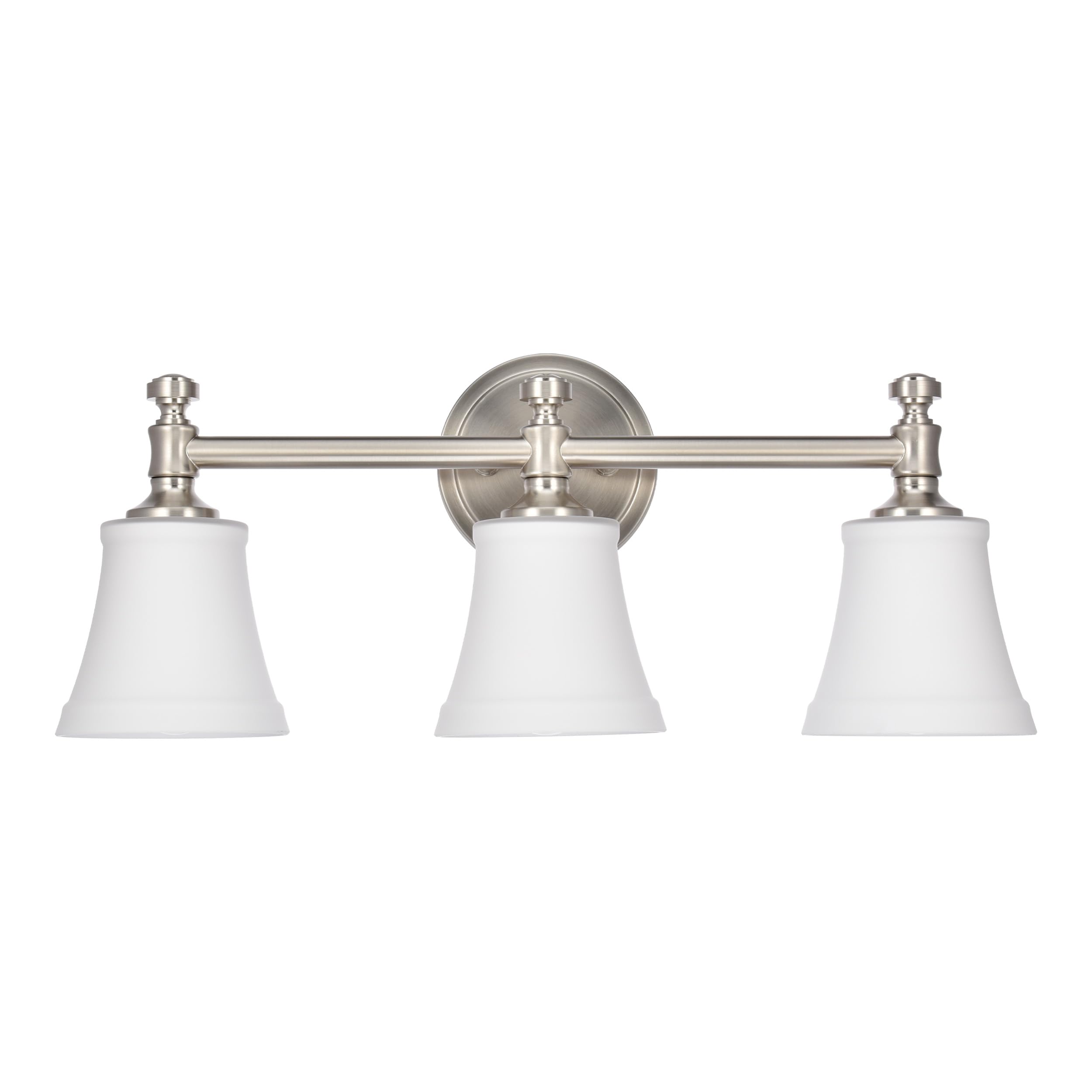 Hanaloa Bathroom Vanity Light Fixtures, Traditional Brushed Nickel 3 Lights Wall Sconce Lighting With Opal Glass Shade, Porch Wall Mount Light Fixture For Bathroom, Mirror Cabinets Hallway Stairs