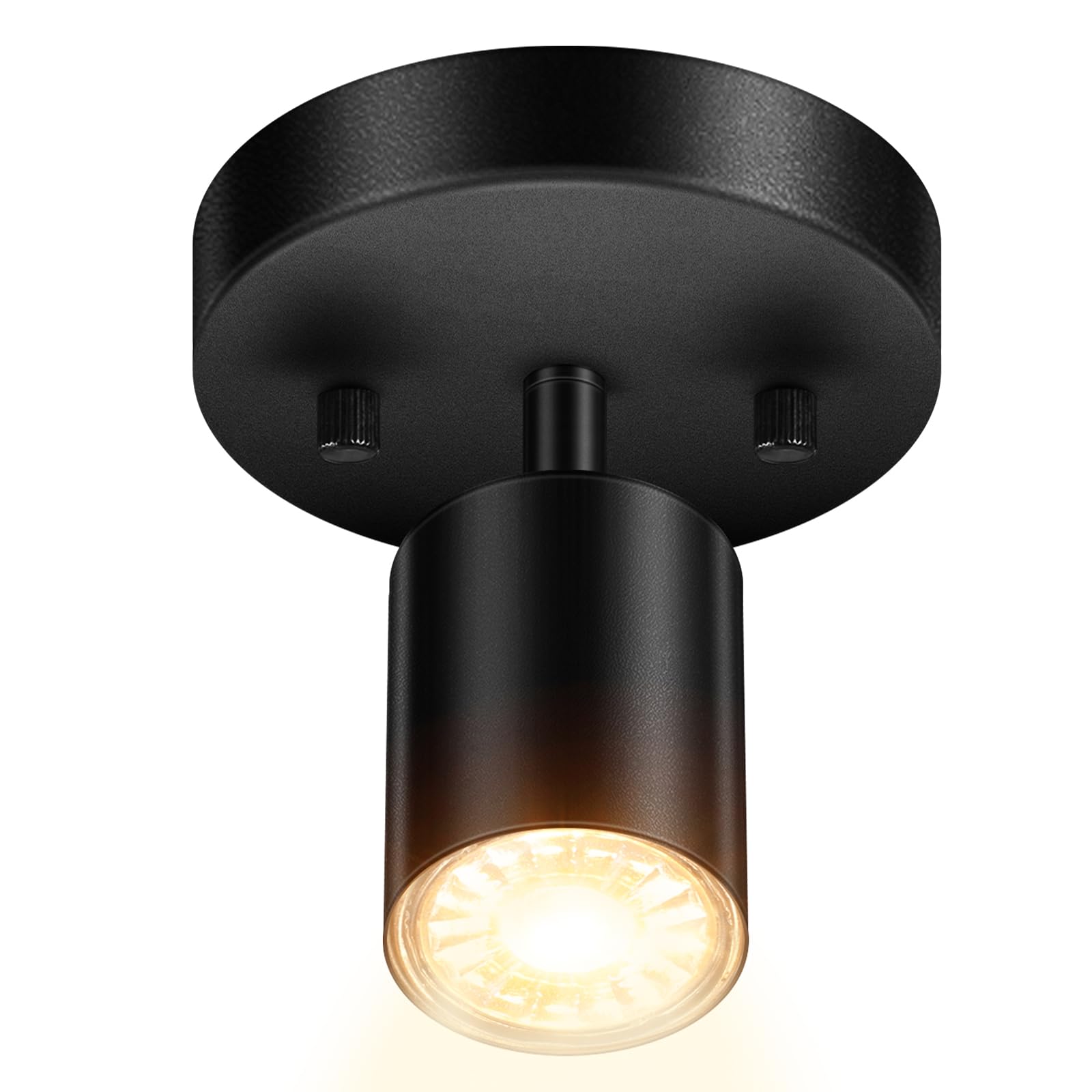 Black Track Lighting Fixture, Modern Kitchen Light Fixtures Ceiling, 1-Light Rotatable LED Track Lights, Semi Flush Wall Sconces