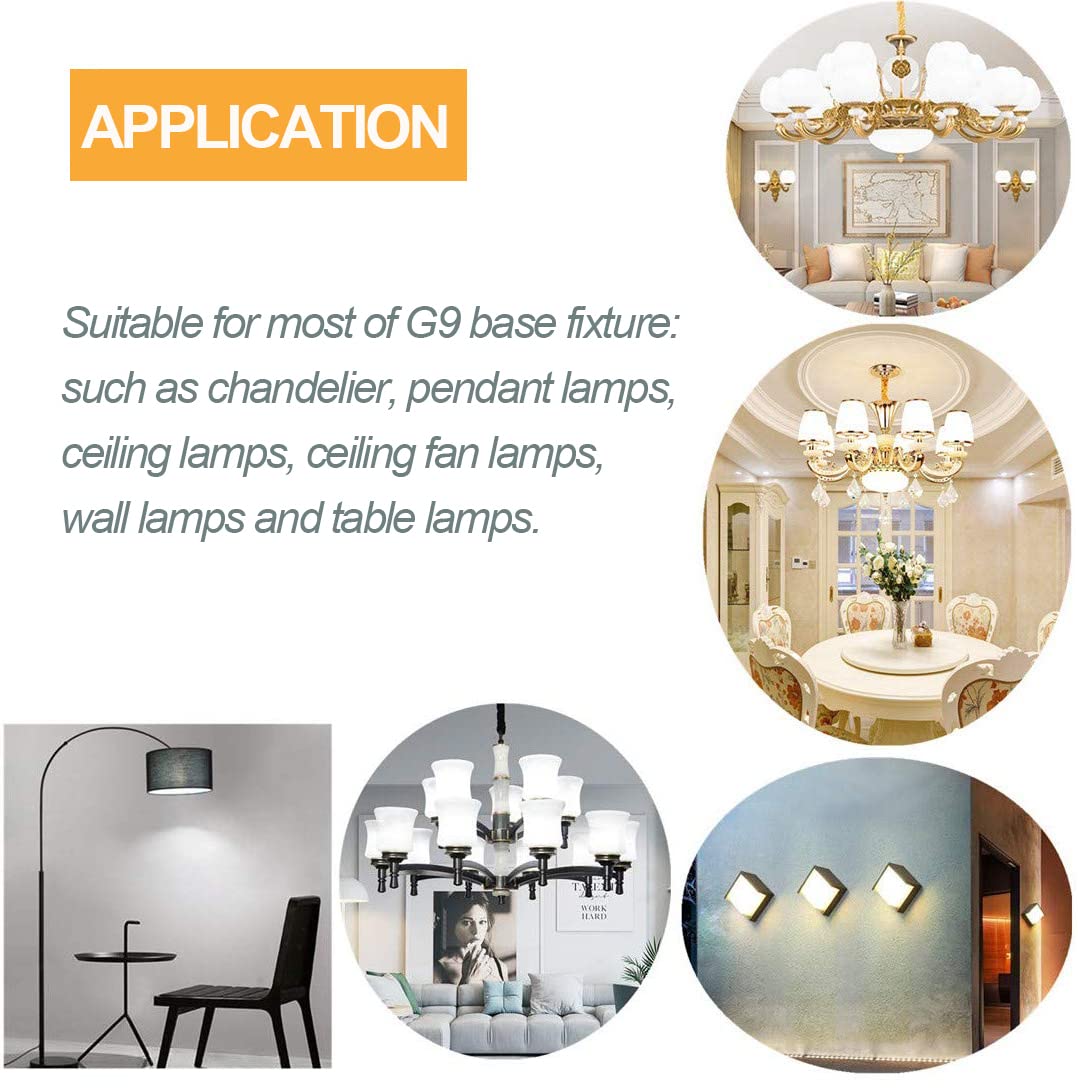Xrzt G9 Led Bulbs 75W Halogen Replacement  G9 Base For Chandelier Light  Table Lamp  White Light 6000K  Pack Of 2