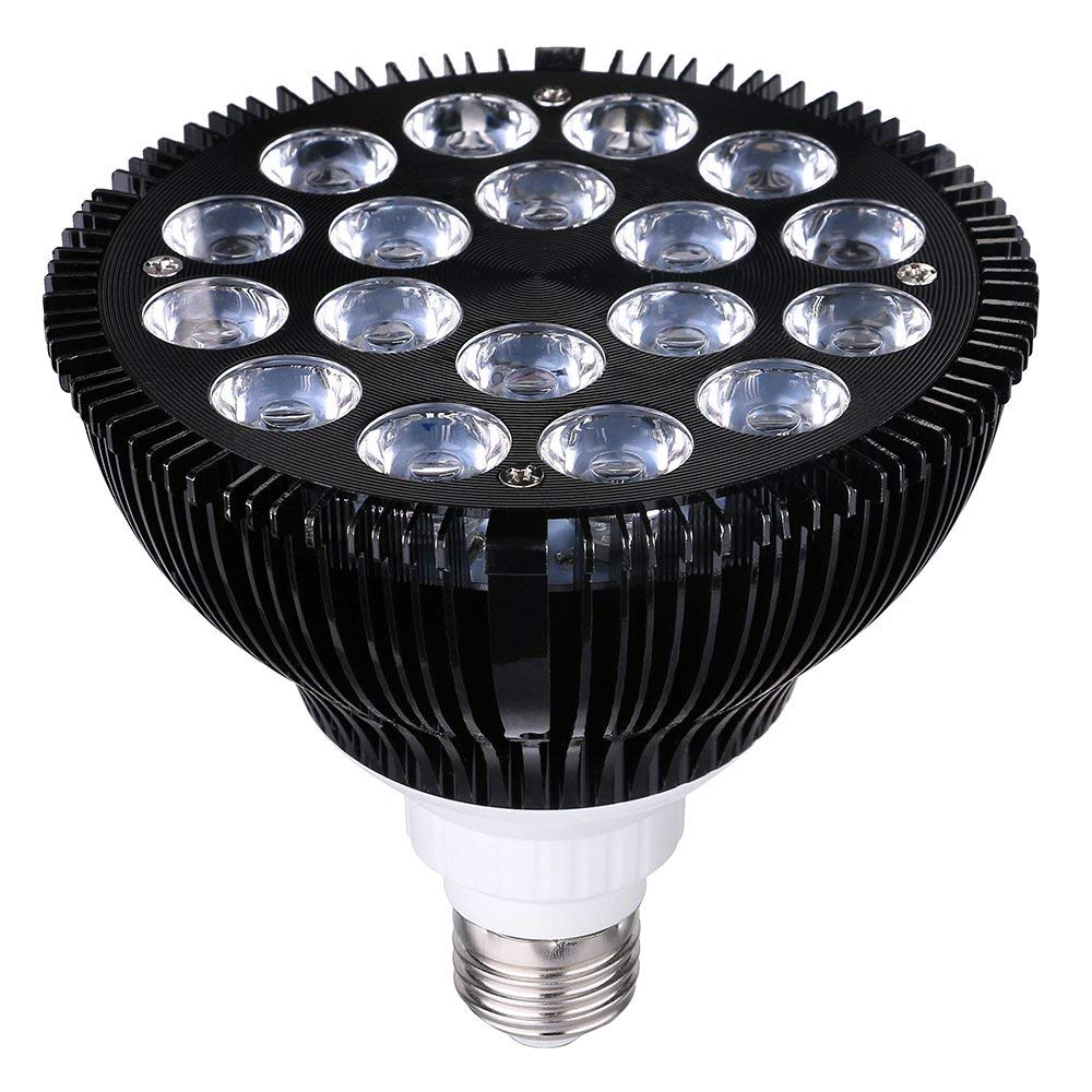 HIGROW LED Aquarium Light Bulb, 36W Grow Light with 18x2W Blue LEDs, Aluminum, 1 Count, Model GL36B