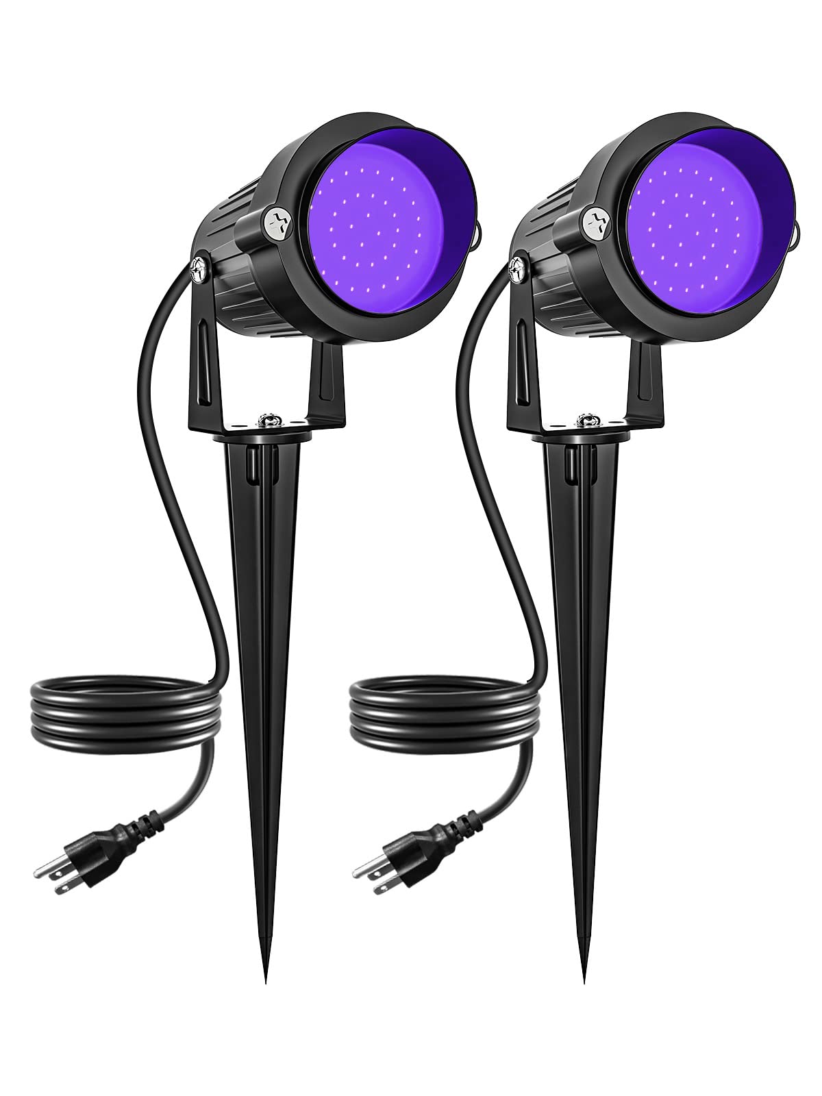 DOREIO 15W LED Black Lights - Waterproof Outdoor Spotlight, 2 Count, Blacklight, Model DO-2
