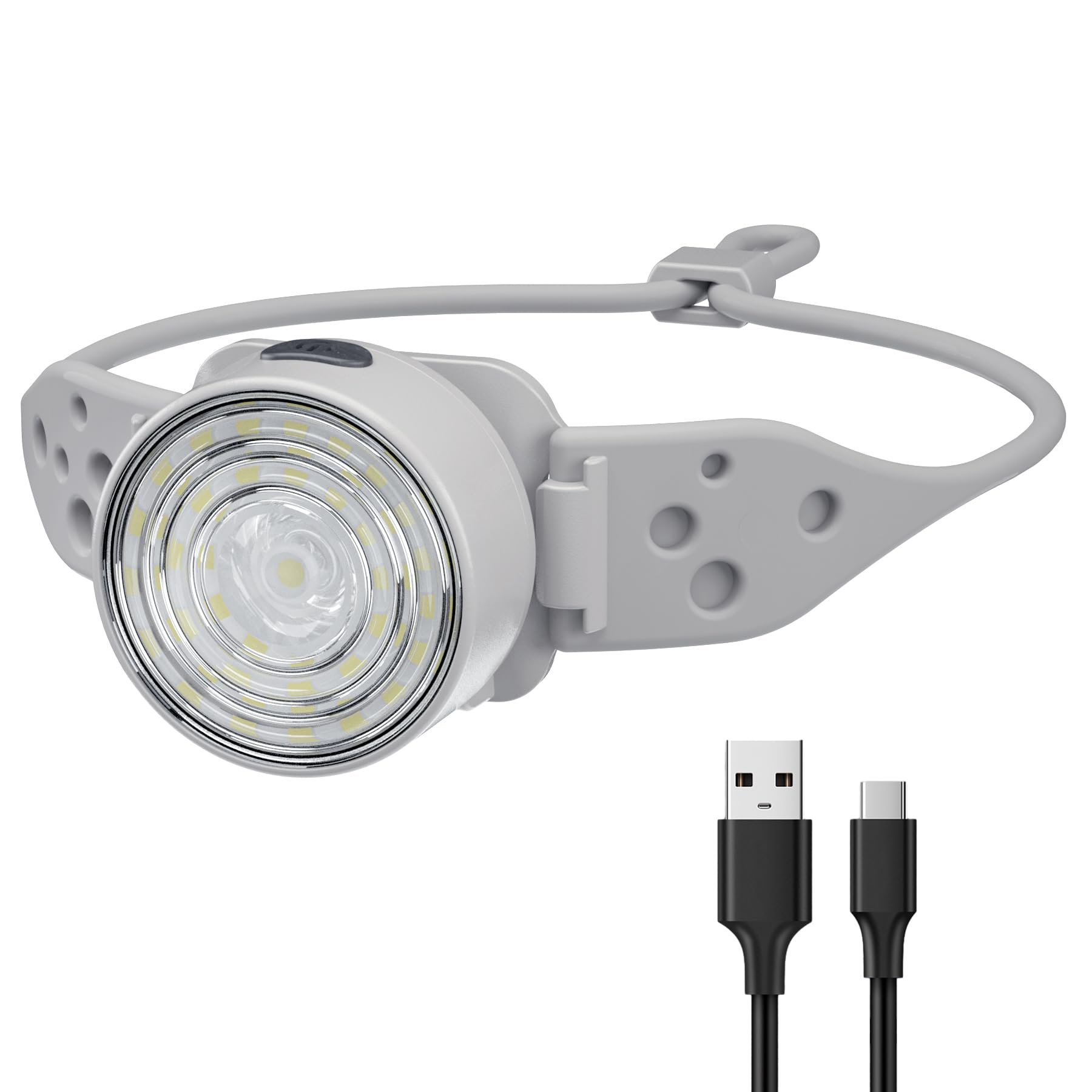 SEVENKA Rechargeable Headlamp with Red Light, Outdoor Camping Headlamps with Adjustable Silicone Headband, 2oz Lightweight Headl