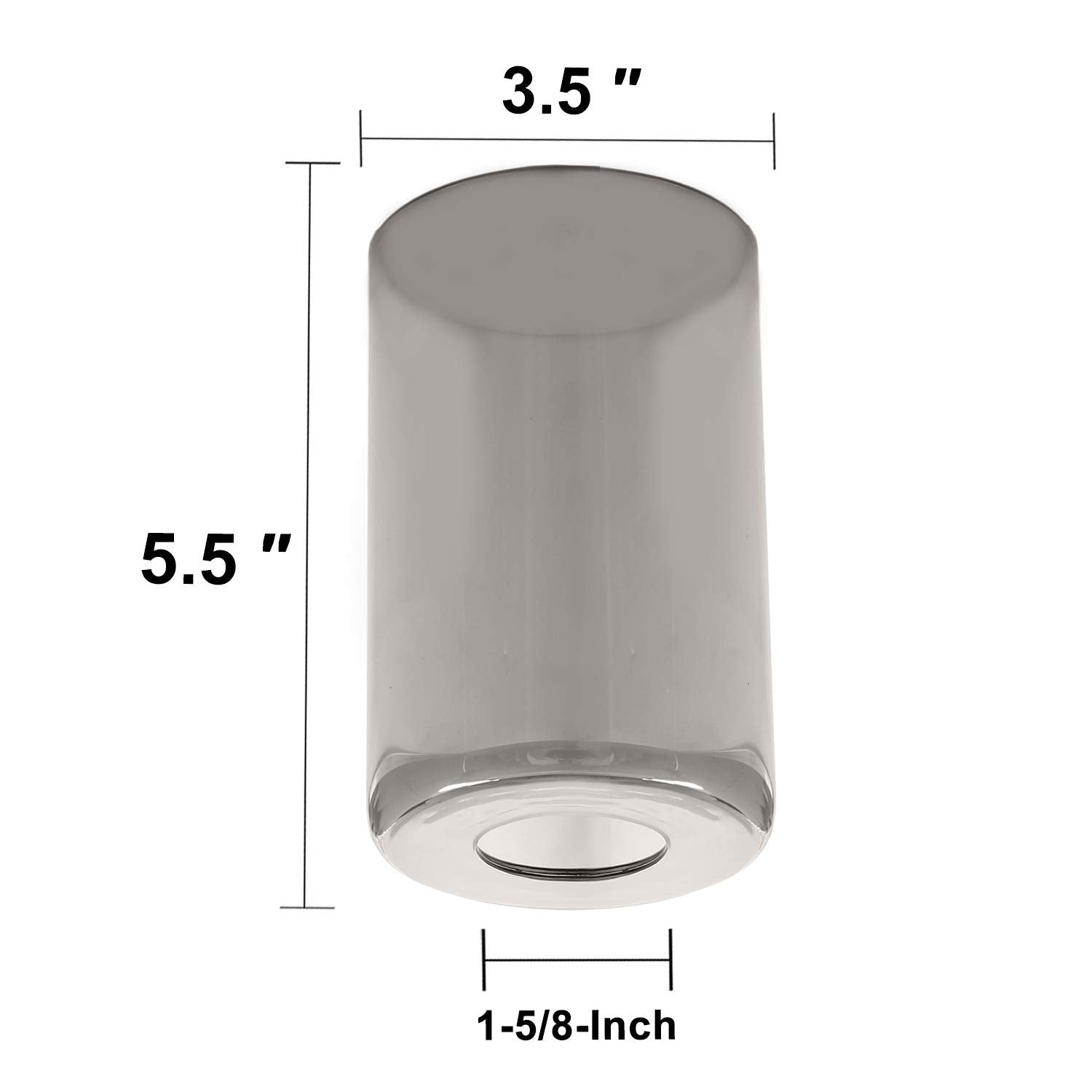 Voguad Glass Lamp Shade 2 Pack, Industrial Replacement for Pendant Light, 5.5inH x 3.5inD, Smoke Gray, Model G0067