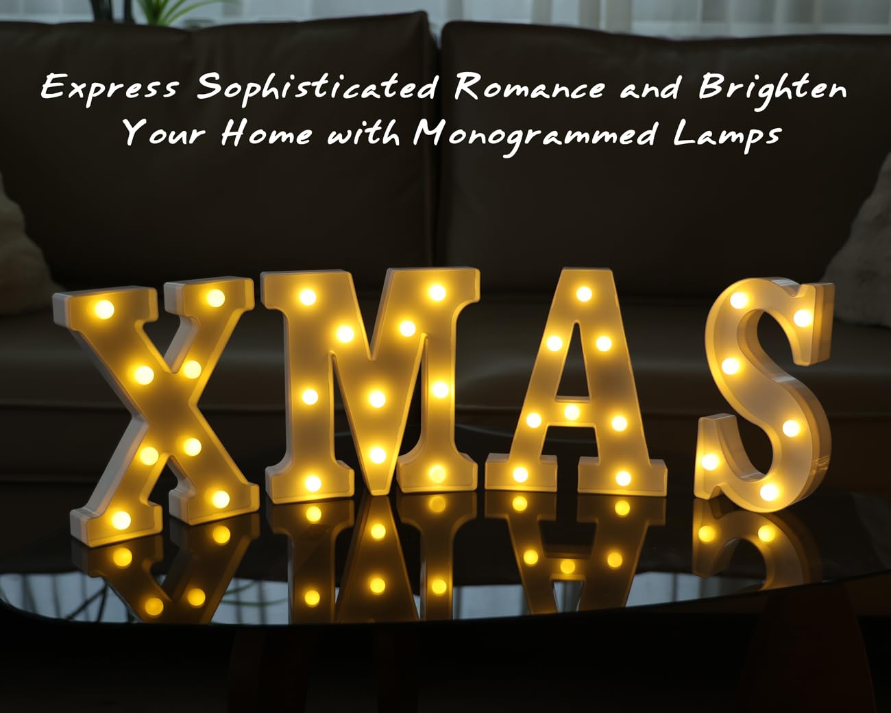 IFDGCTK LED Light Up Letters, Decorative Marquee Alphabet, Battery Powered, Warm Light, Size S