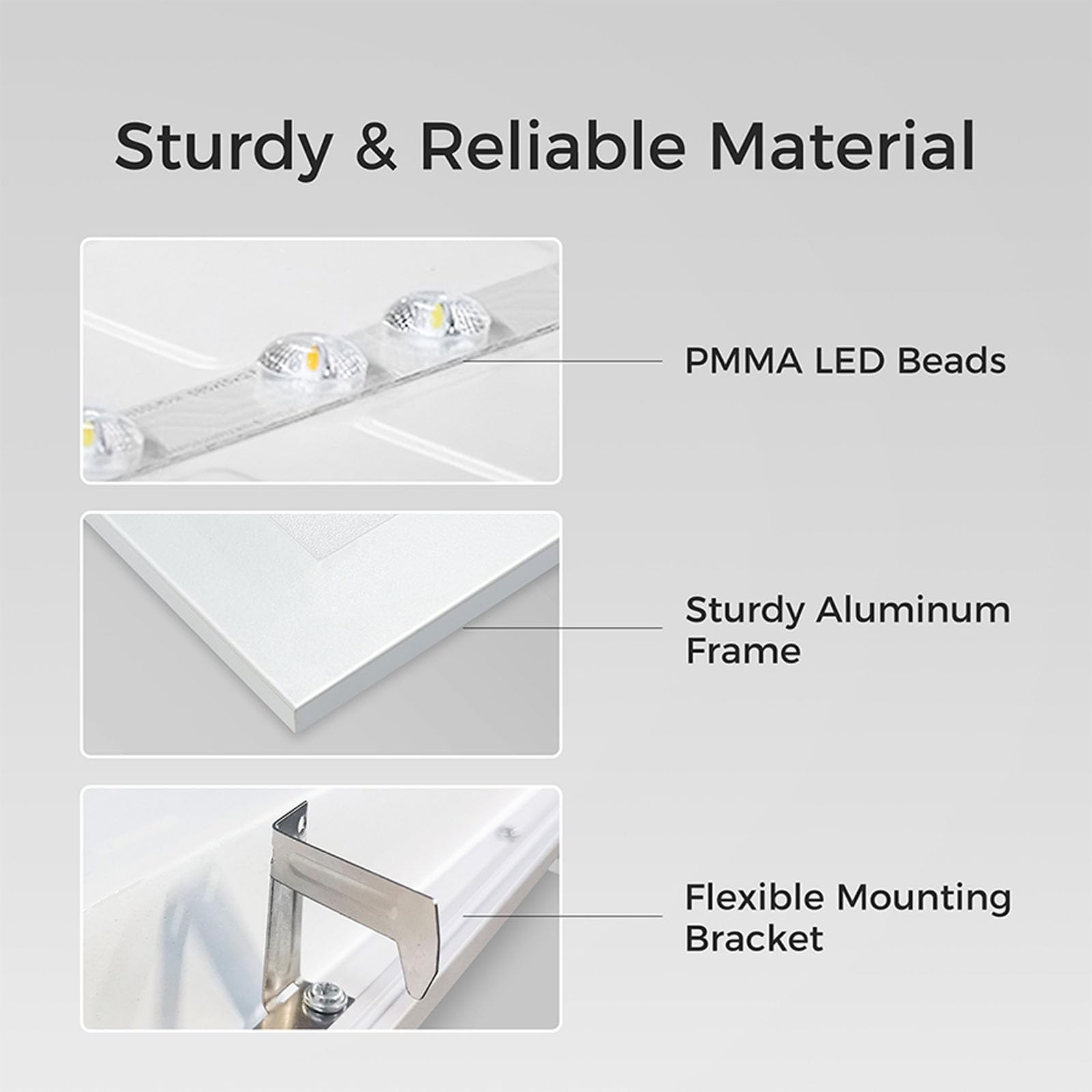Comiled 2x4 LED Flat Panel Light 18 Pack, Dimmable 30/40/50W, 3000K/4000K/5000K, Aluminum, White