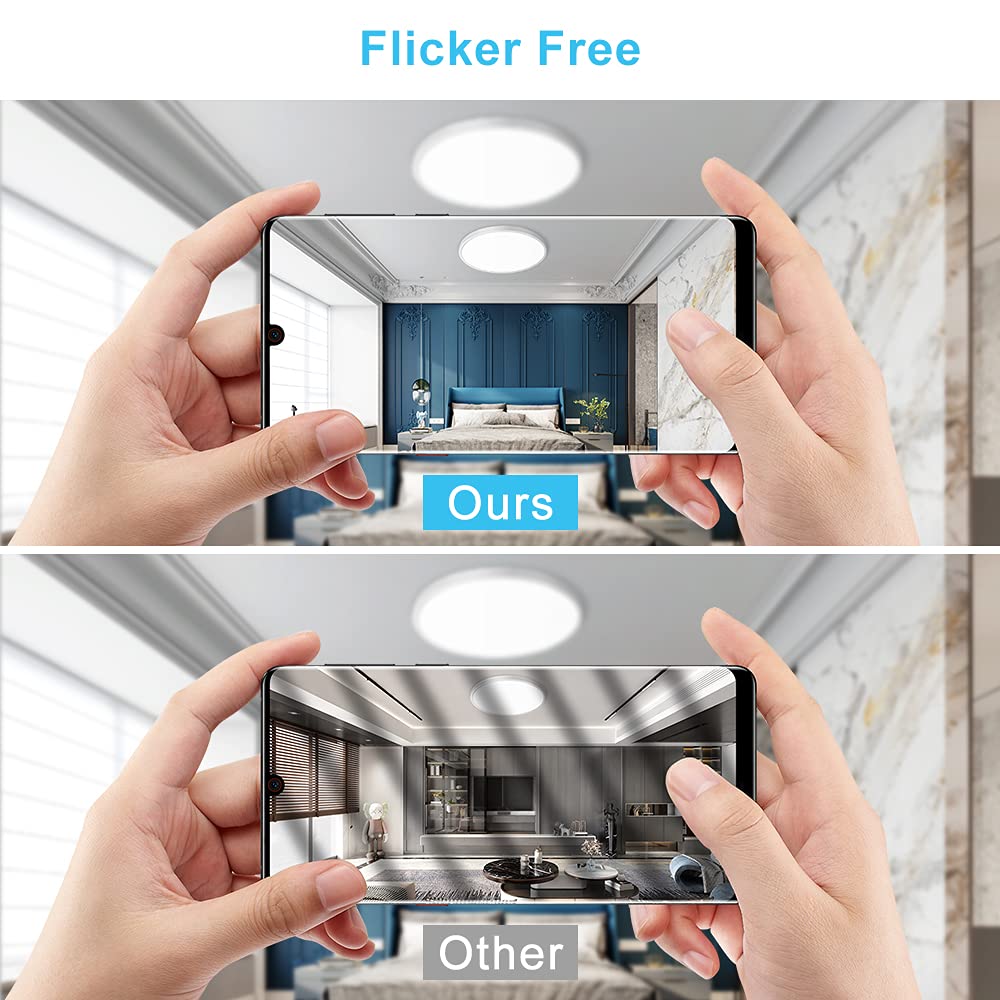 Ledlightsworld Led Flush Mount Ceiling Light, 12 Inch, 24W, 3200Lm, Neutral White, Modern Design For Bedroom, Hallway, Kitchen