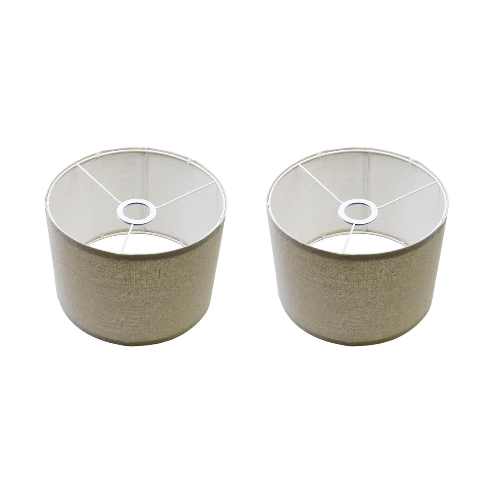 MY MIRONEY Set of 2 Lamp Shades Beige Linen Drum Lampshades Removable Light Fixtures Lamp Shades for Floor Lamp, Table Lamp, Bed