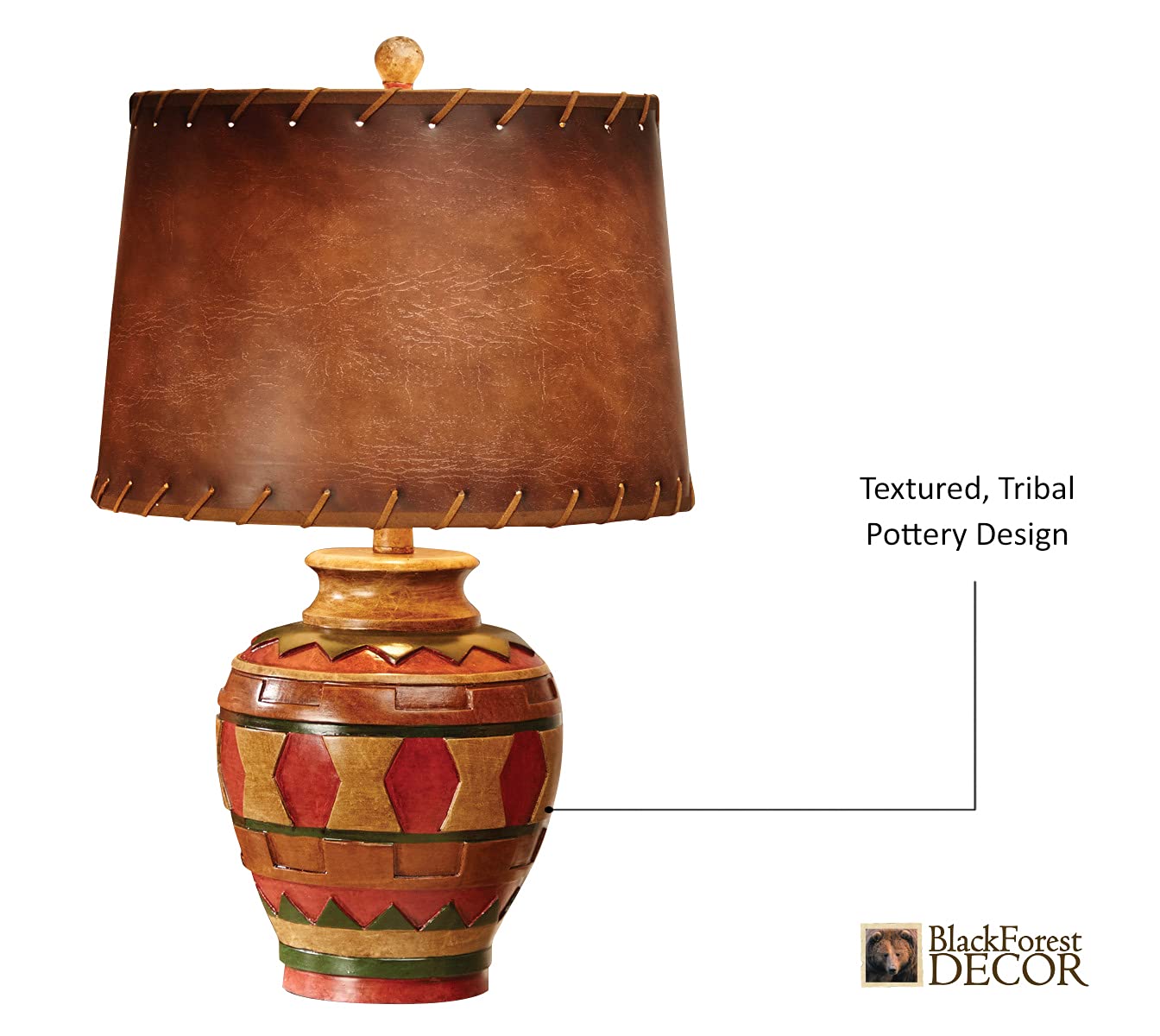 BLACK FOREST DECOR Table Lamp - Southwestern Accent Lighting in Great Plains Pottery