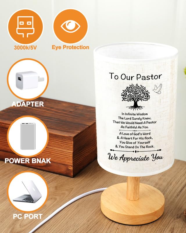Souhoney Pastor Appreciation Gifts - Unique Pastor Gifts For Men For Pastor Day  Christmas  Birthday  Anniversary  Fathers Day  Fabric Bedside Decor Lamp