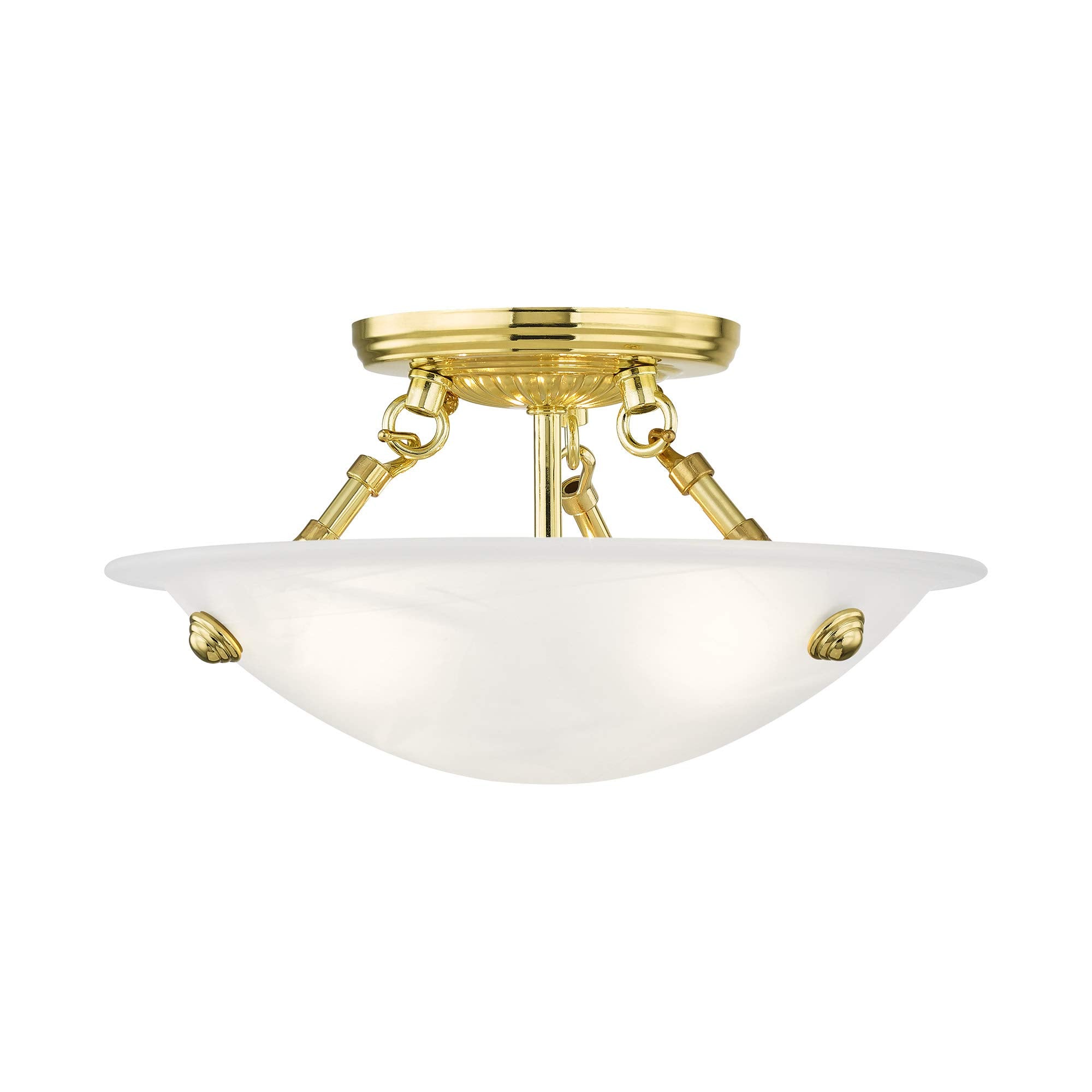 Livex Lighting 4272-02 Oasis 3-Light Ceiling Mount, Polished Brass